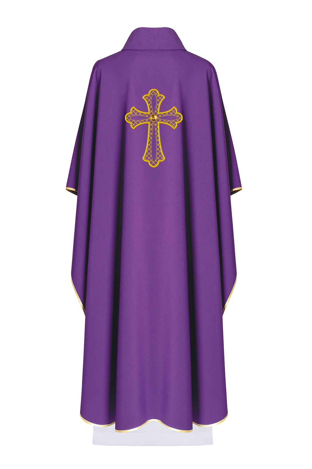 Chasuble embroidered with symbol of the cross Purple