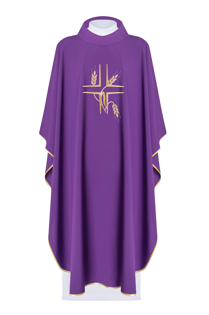 Chasuble embroidered with Purple Cross - HAFTINAUSA.COM