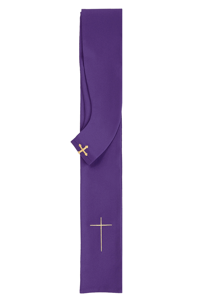 Purple chasuble finished by hand with 500 decorative stones