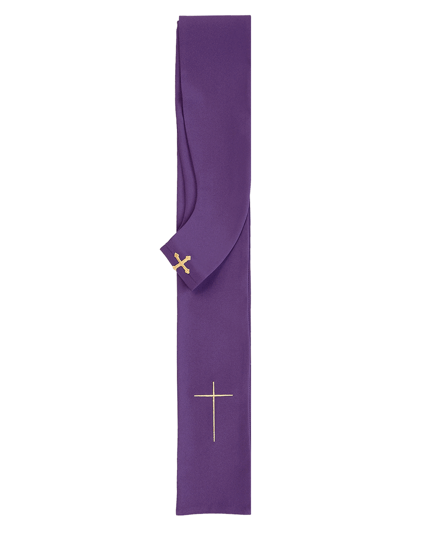 Purple chasuble with cross symbol and grapes