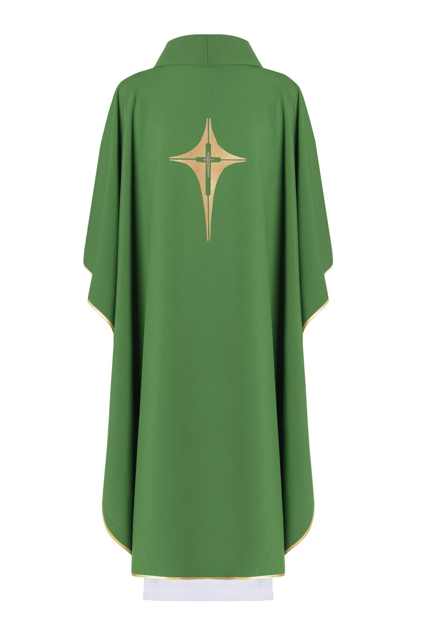 Green chasuble embroidered with cross KOR/002/01/12 ZIELONY - HAFTINAUSA.COM