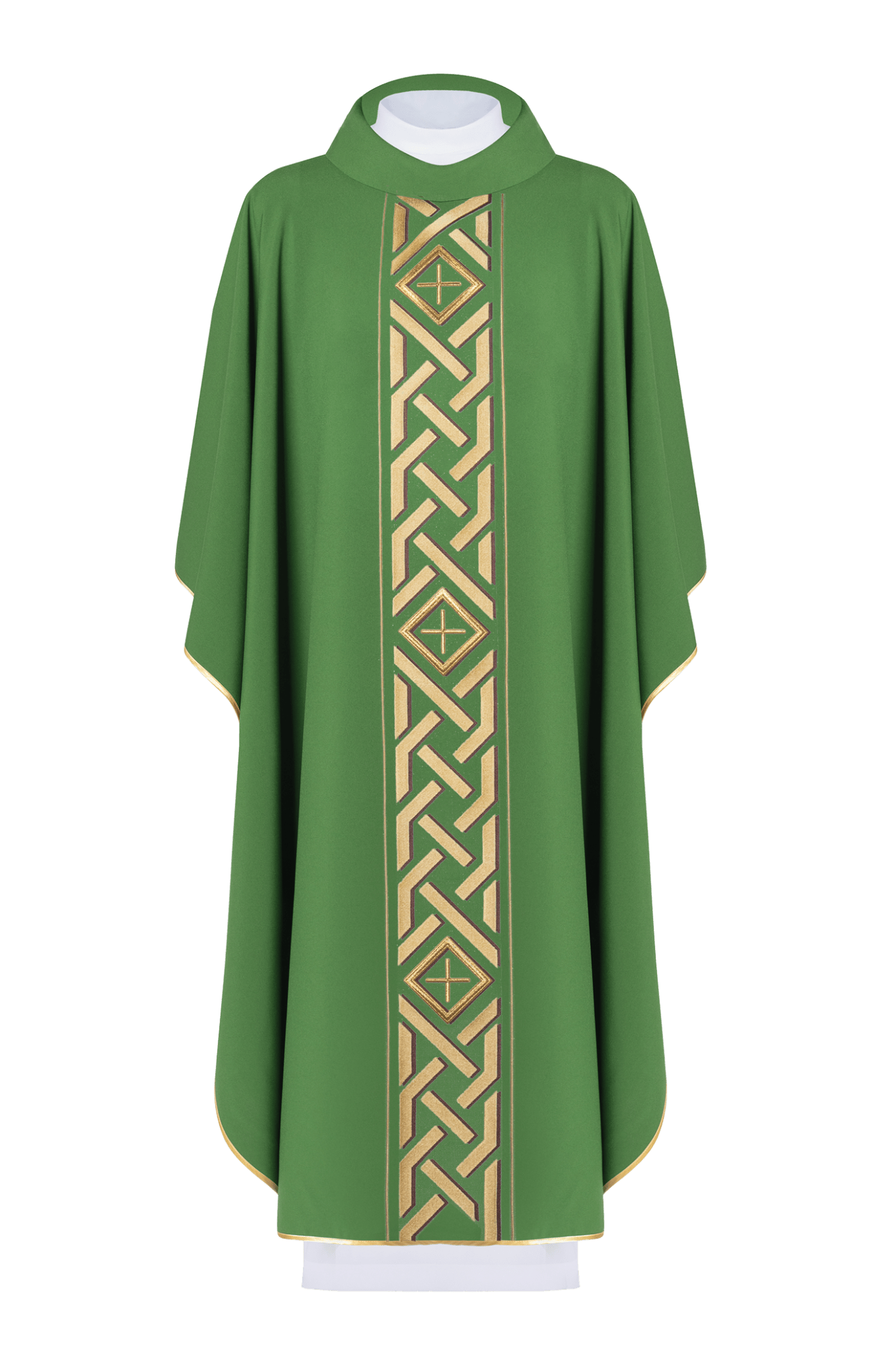 Green chasuble with narrow embroidery KOR/271/01/71 - HAFTINAUSA.COM