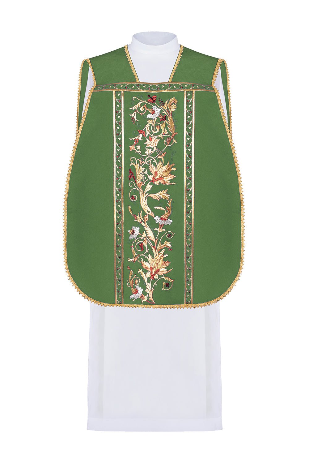 Green Roman Chasuble embroidered with the motif of the Eucharistic chalice KOR/198/01/01 ZIELONY - HAFTINAUSA.COM