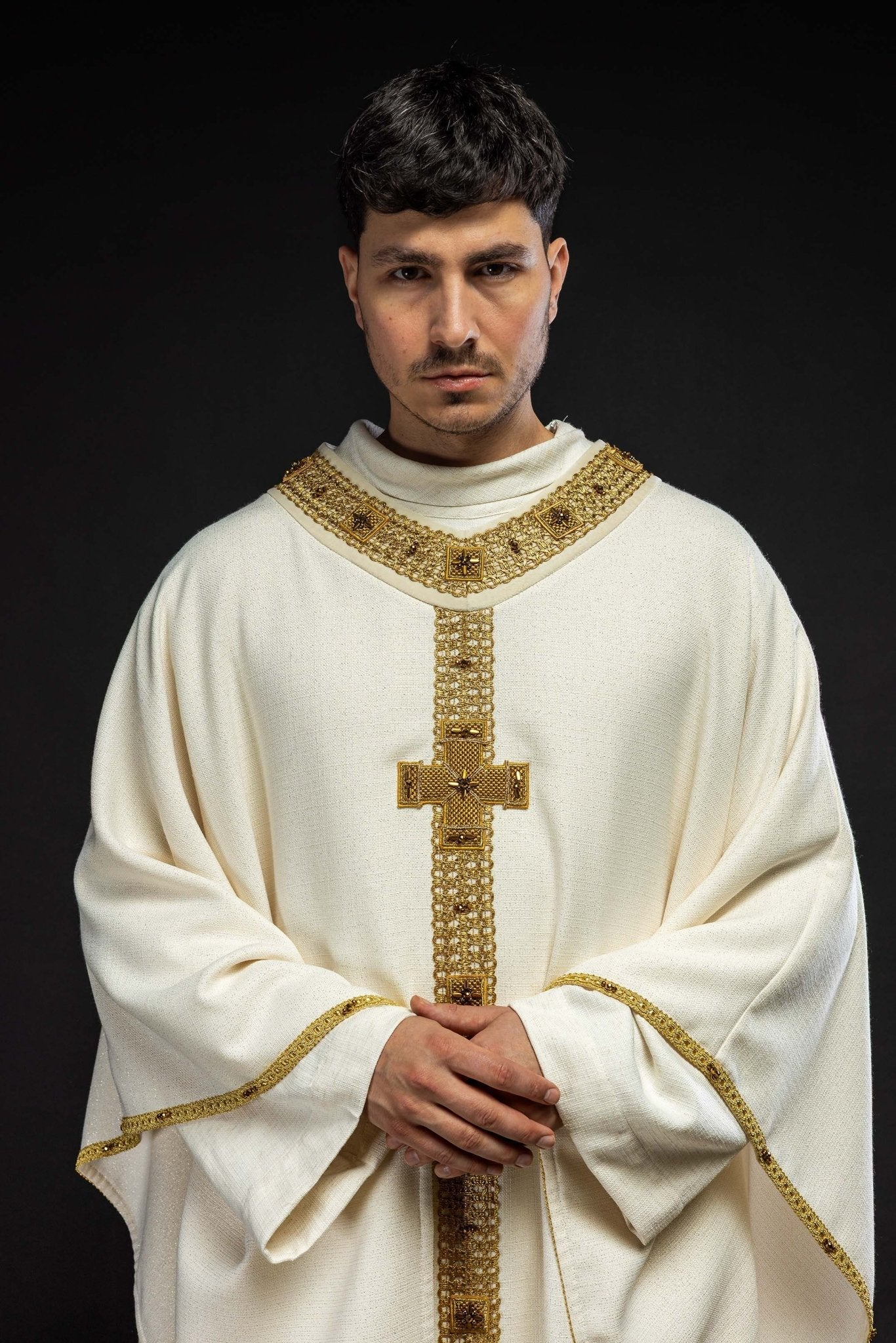 Handmade Chasuble with Natural Stones – Handmade 7002 HM/7002/05/71 - HAFTINAUSA.COM