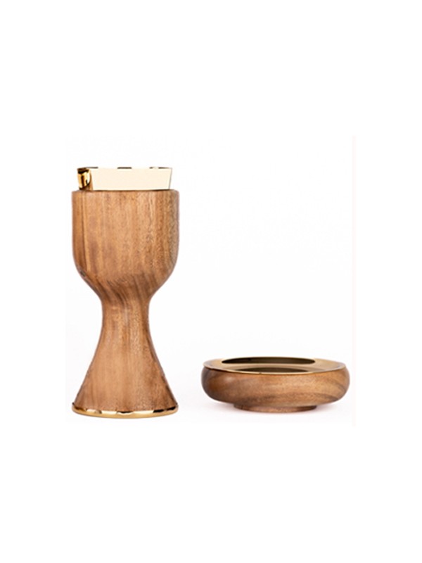 Acacia wood chalice and Paten