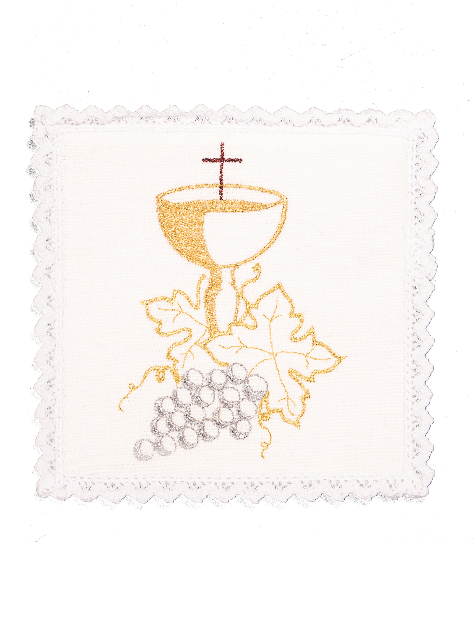 Mass linens with classic eucharistic embroidery