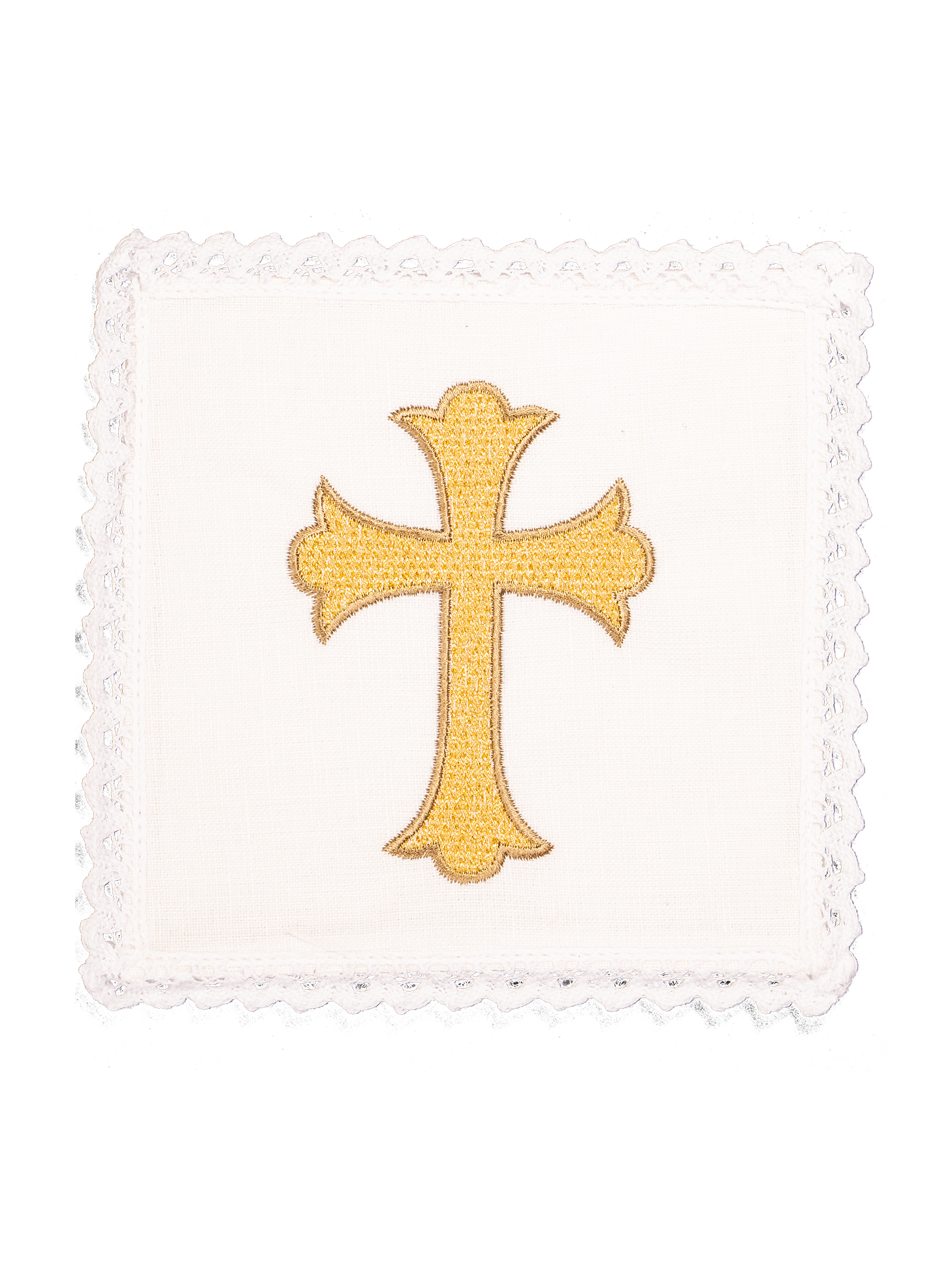 Linen chalice set with eucharistic embroidery cross