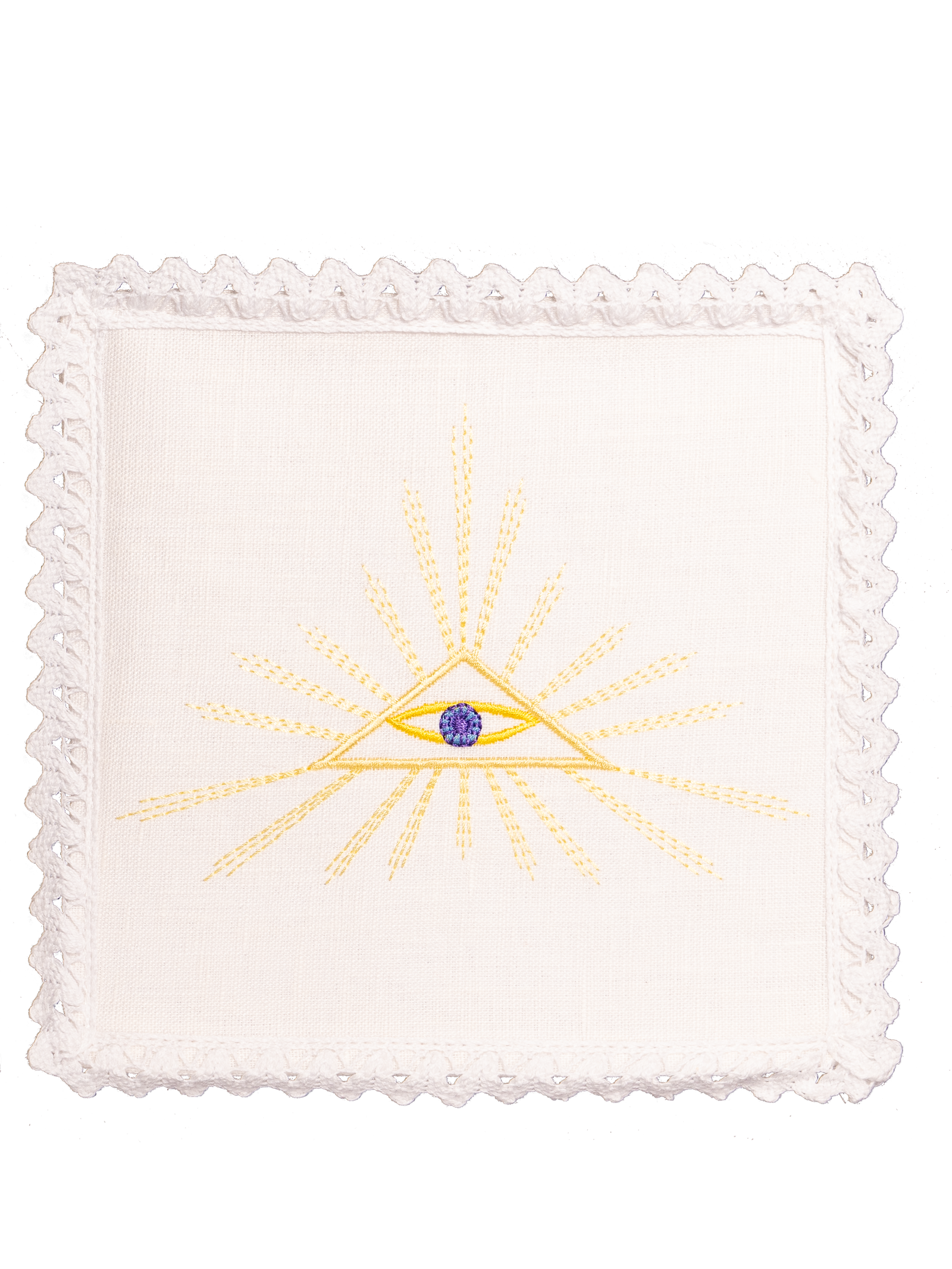 Linen chalice set with eucharistic embroidery eye of providence