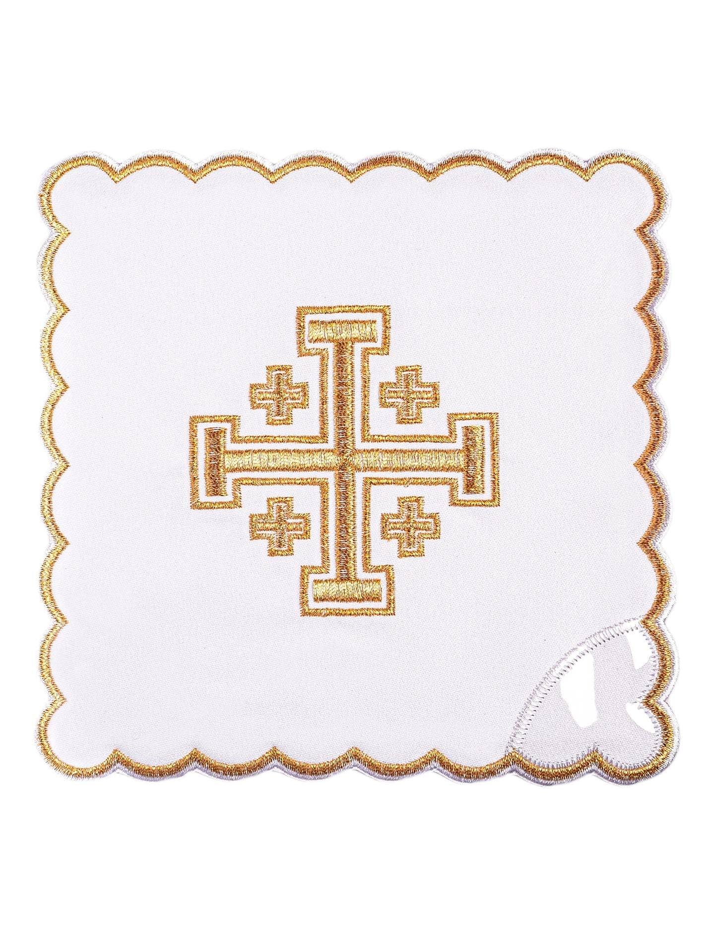 Mass linens with gold Jerusalem Cross embroidery