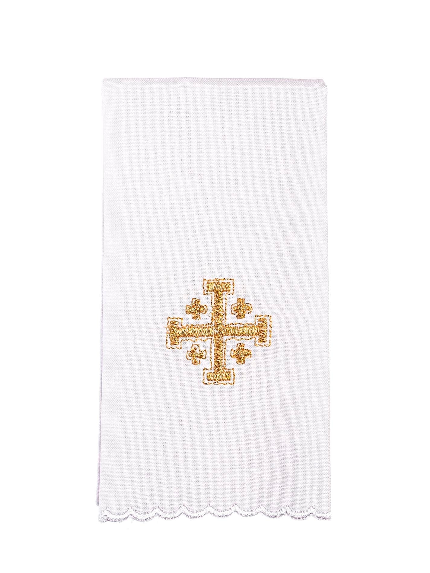 Mass linens with gold Jerusalem Cross embroidery