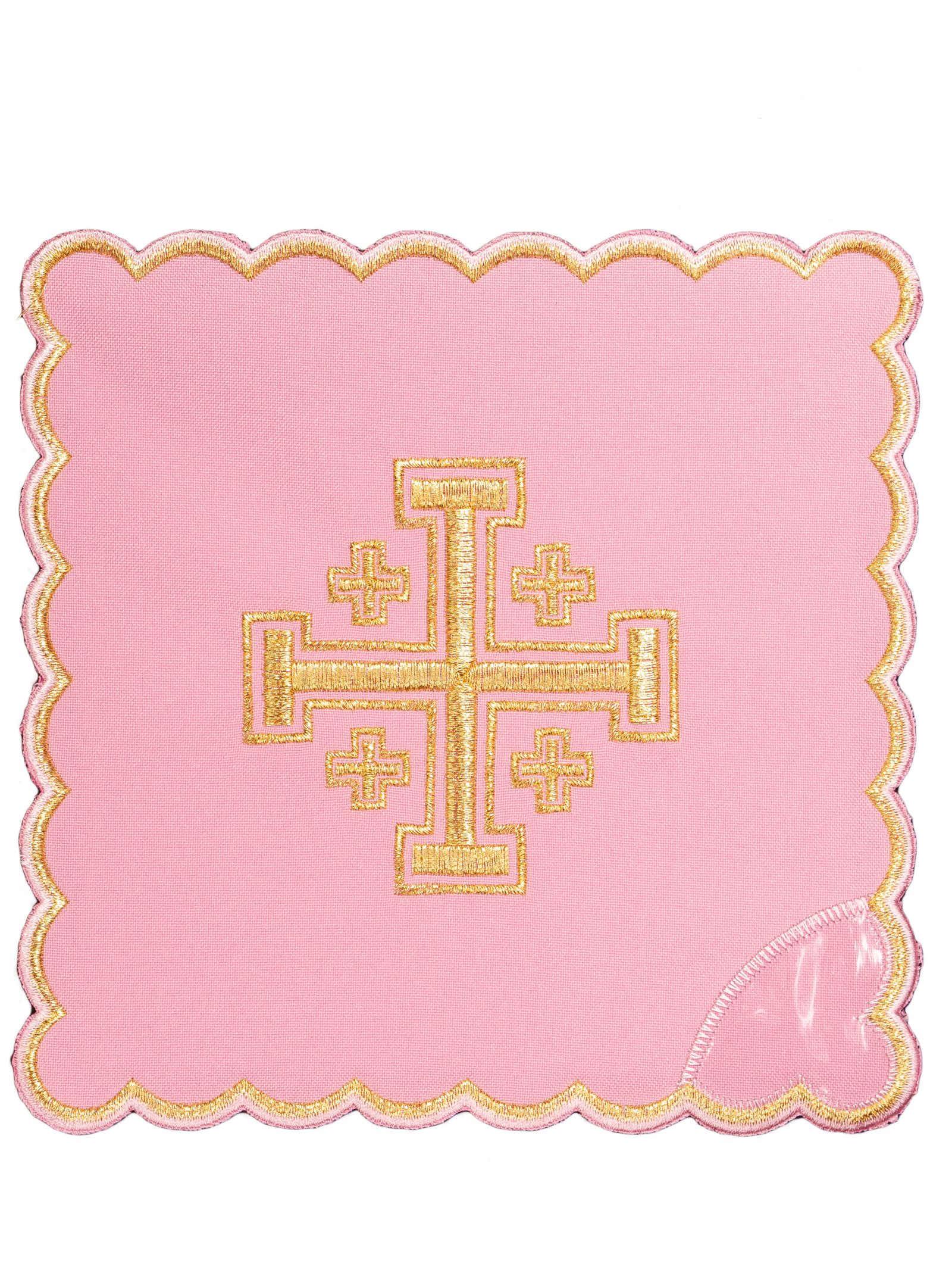 Chalice set with cross embroidery pink sunday