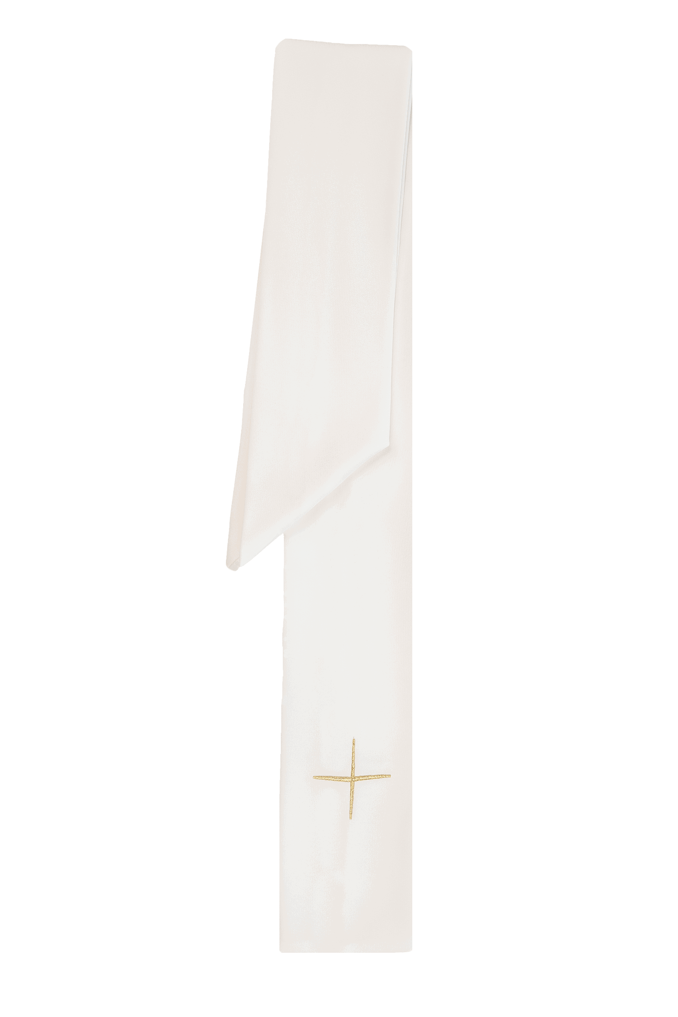 Simple ecru chasuble with gold JHS