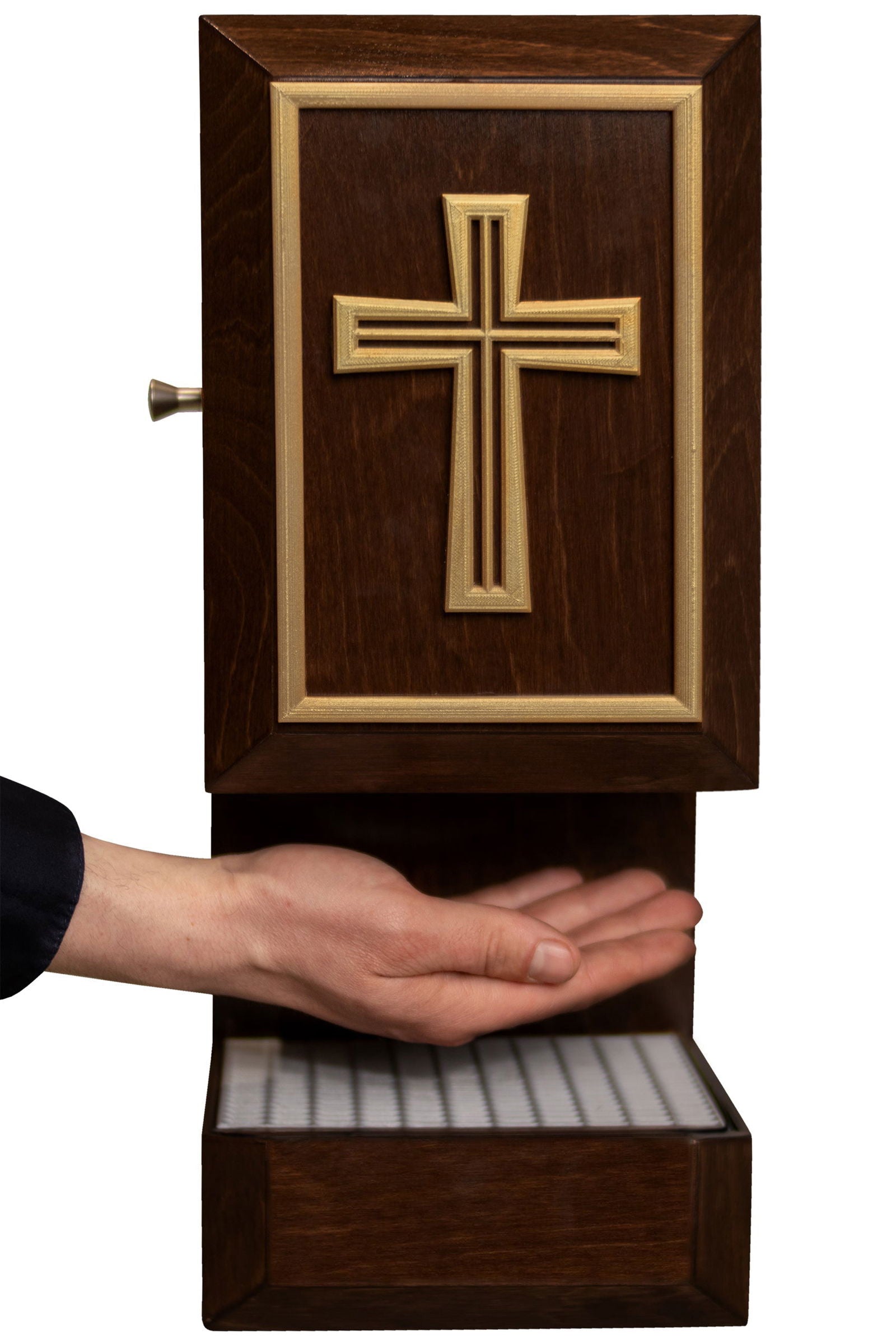 Touchless holy water dispenser