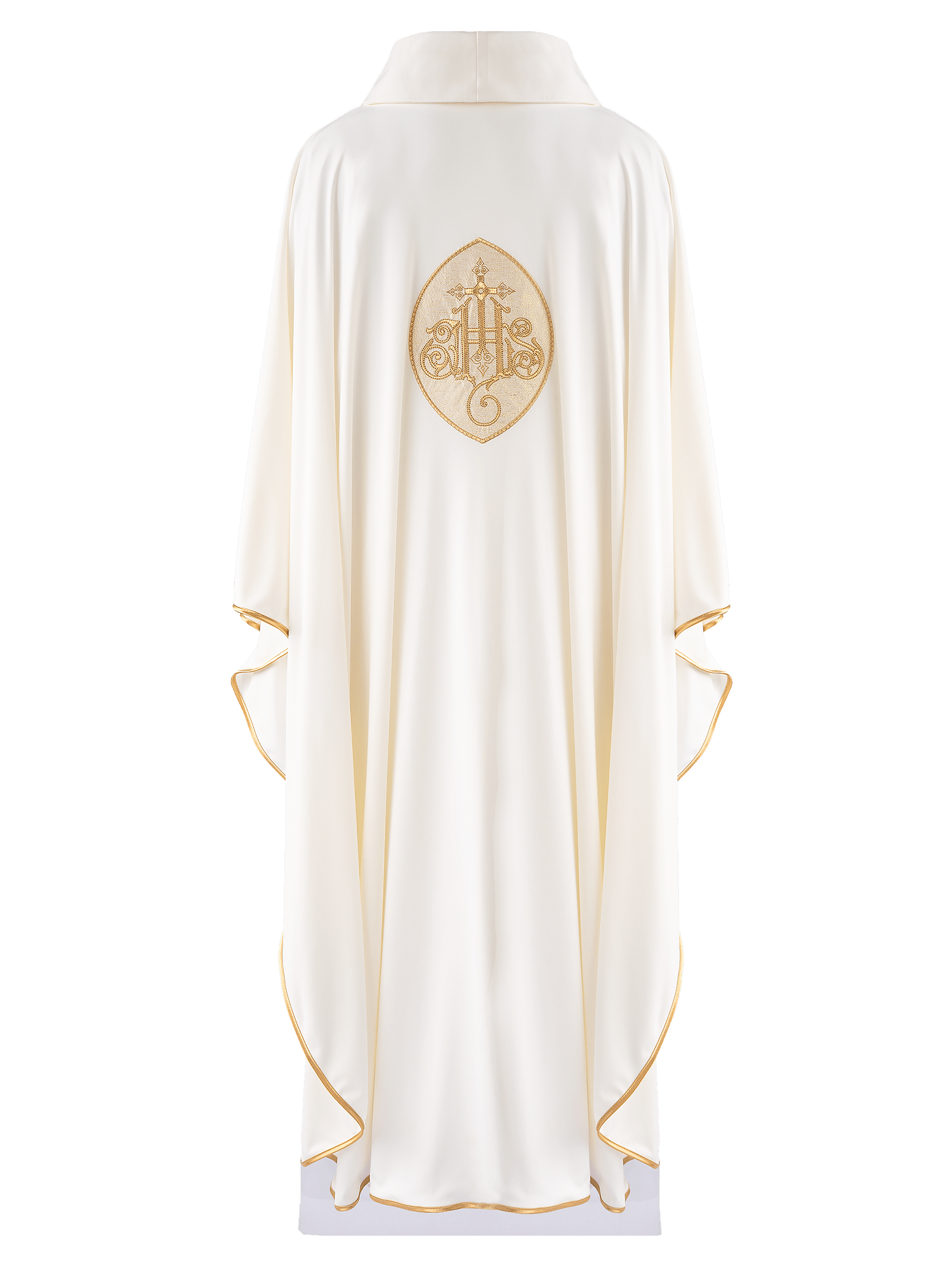 Lightweight ivory chasuble with IHS made from SACROLITE KOR/388/05/78 - HAFTINAUSA.COM