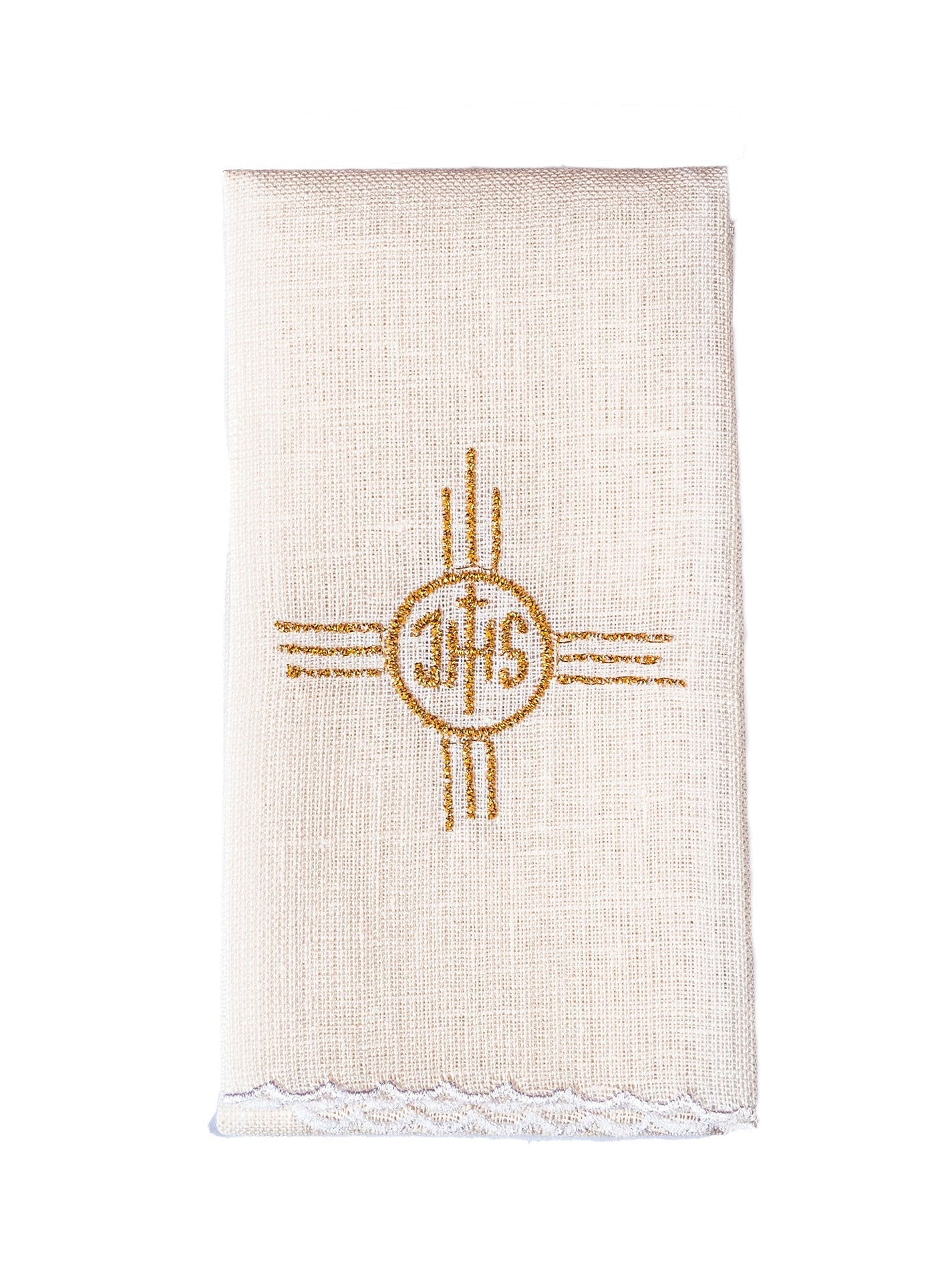 Linen Chalice Linens with Cross and IHS Motif KKL/012 - HAFTINAUSA.COM