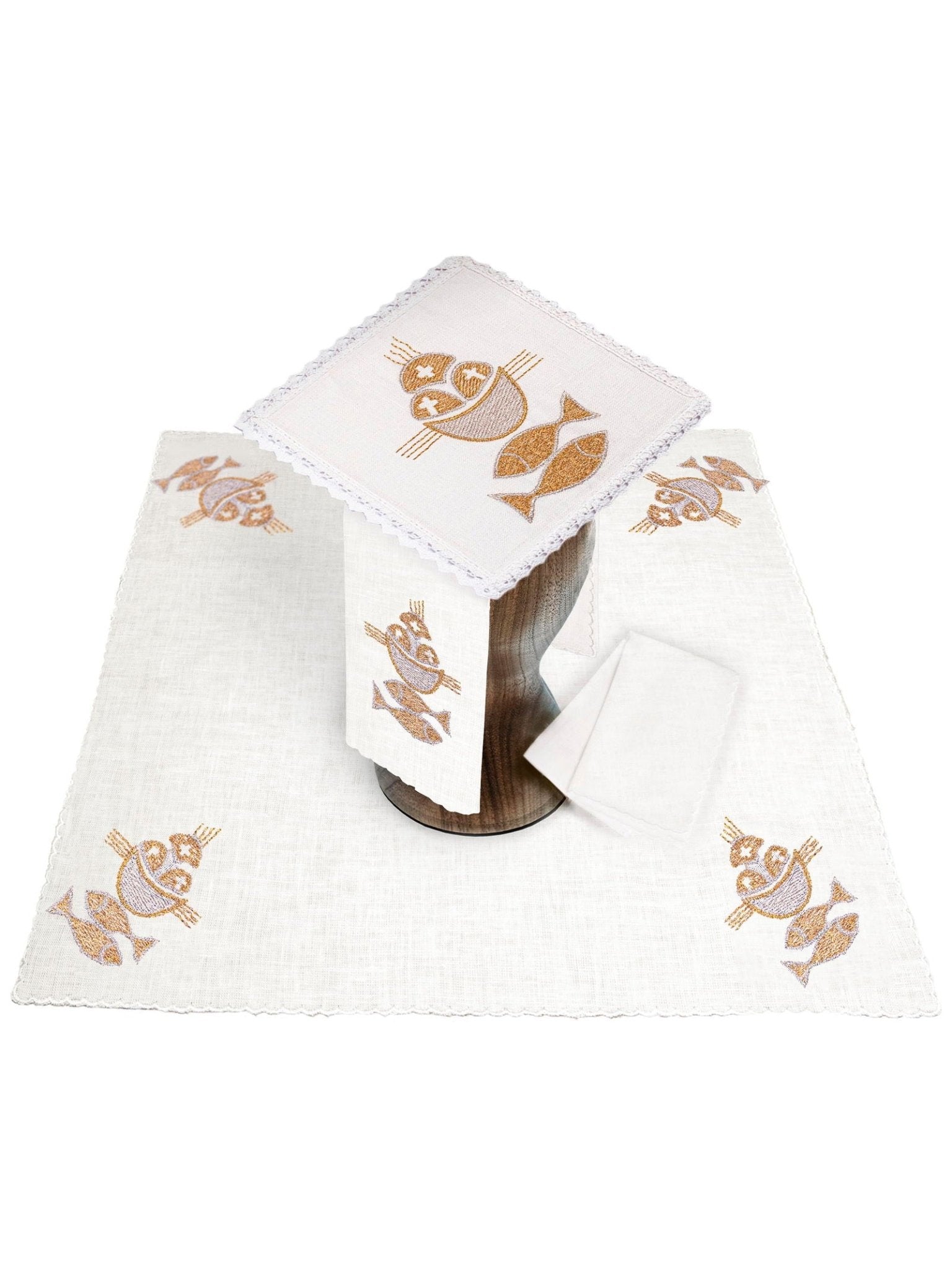 Linen Chalice Linens with Embroidered PAX Motif KKL/018 - HAFTINAUSA.COM