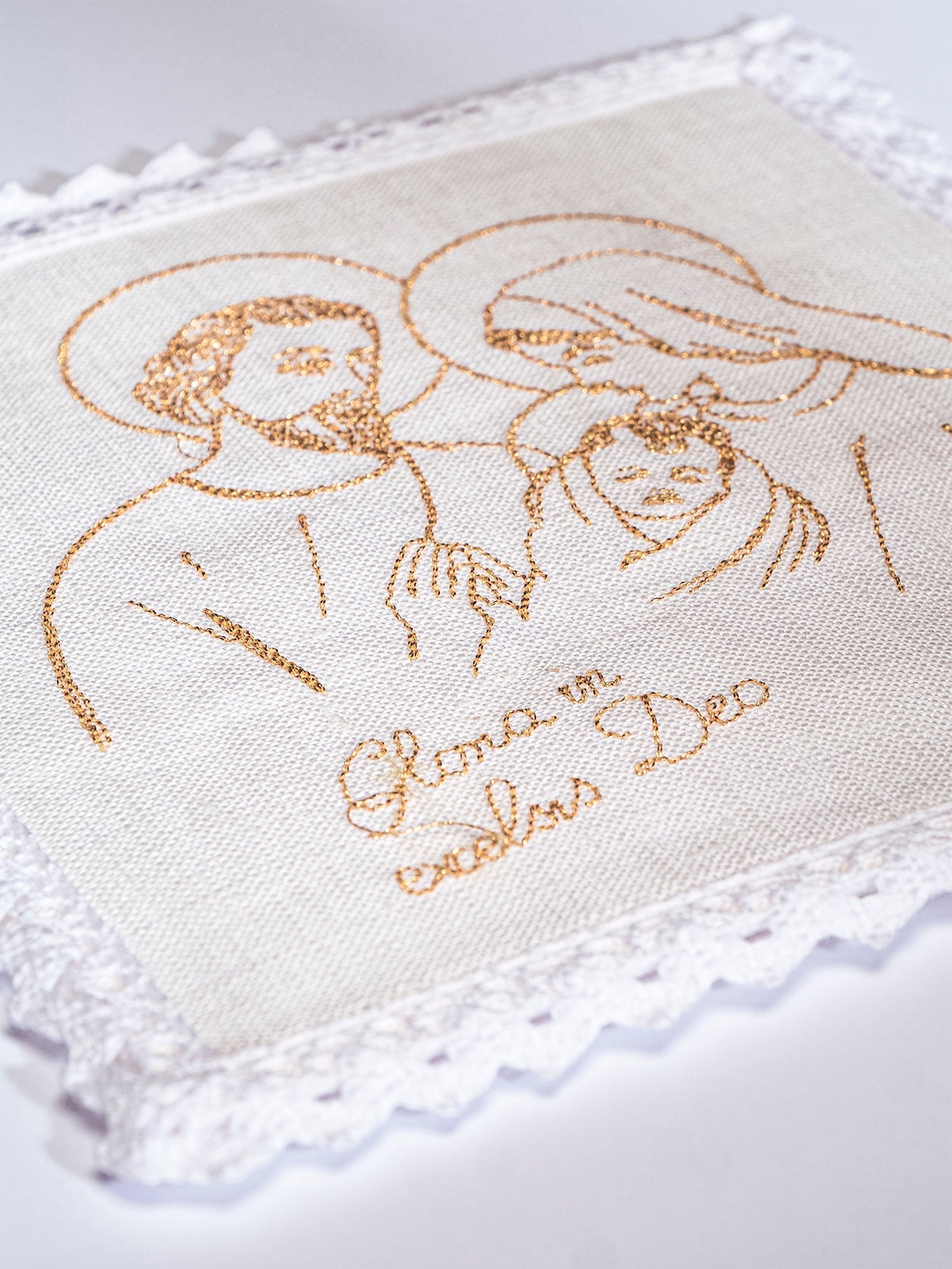 Linen Chalice Linens with Fish Motif KKL/118 - HAFTINAUSA.COM