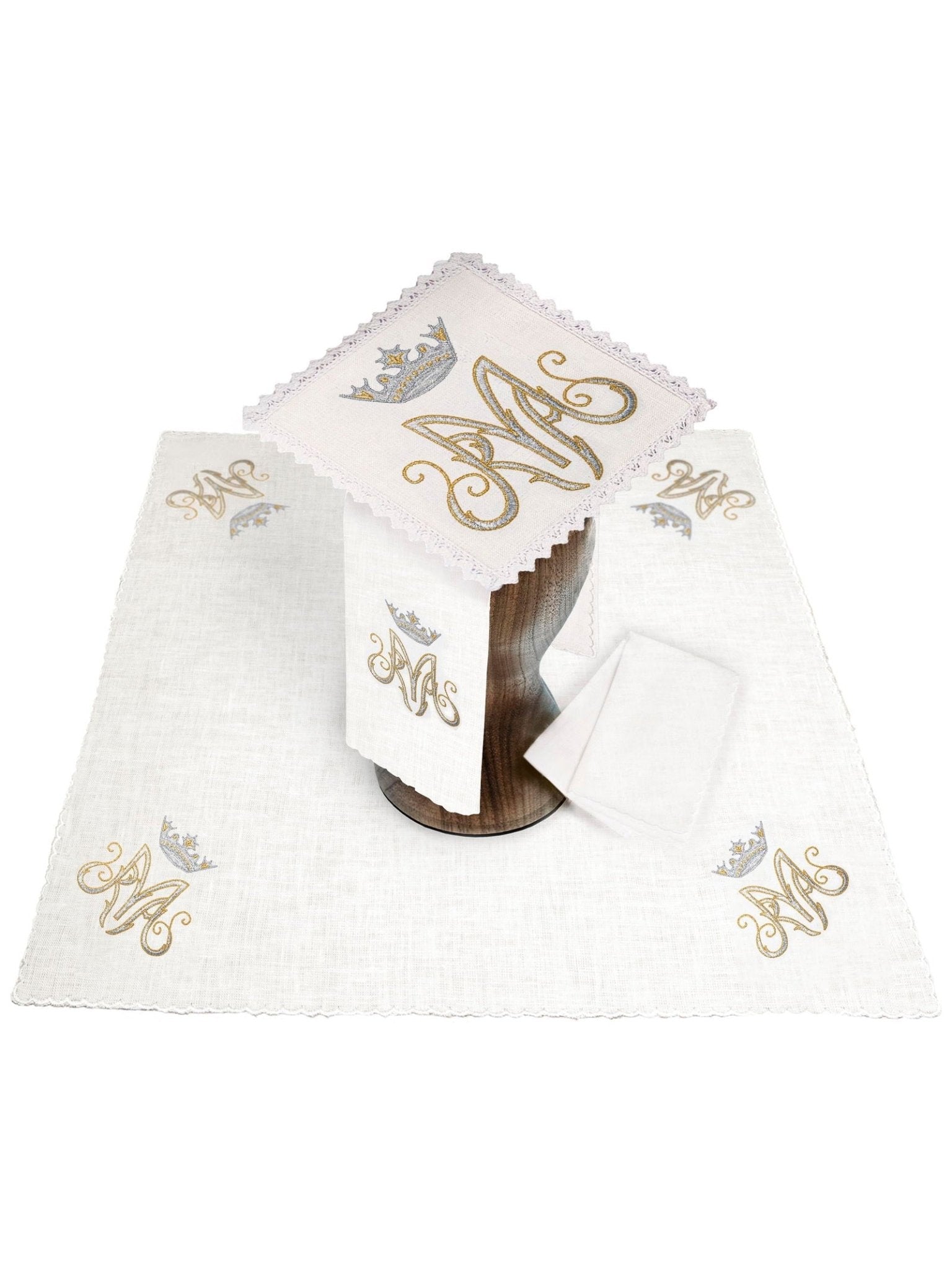 Linen Chalice Linens with Mary Motif KKL/003/C2 - HAFTINAUSA.COM