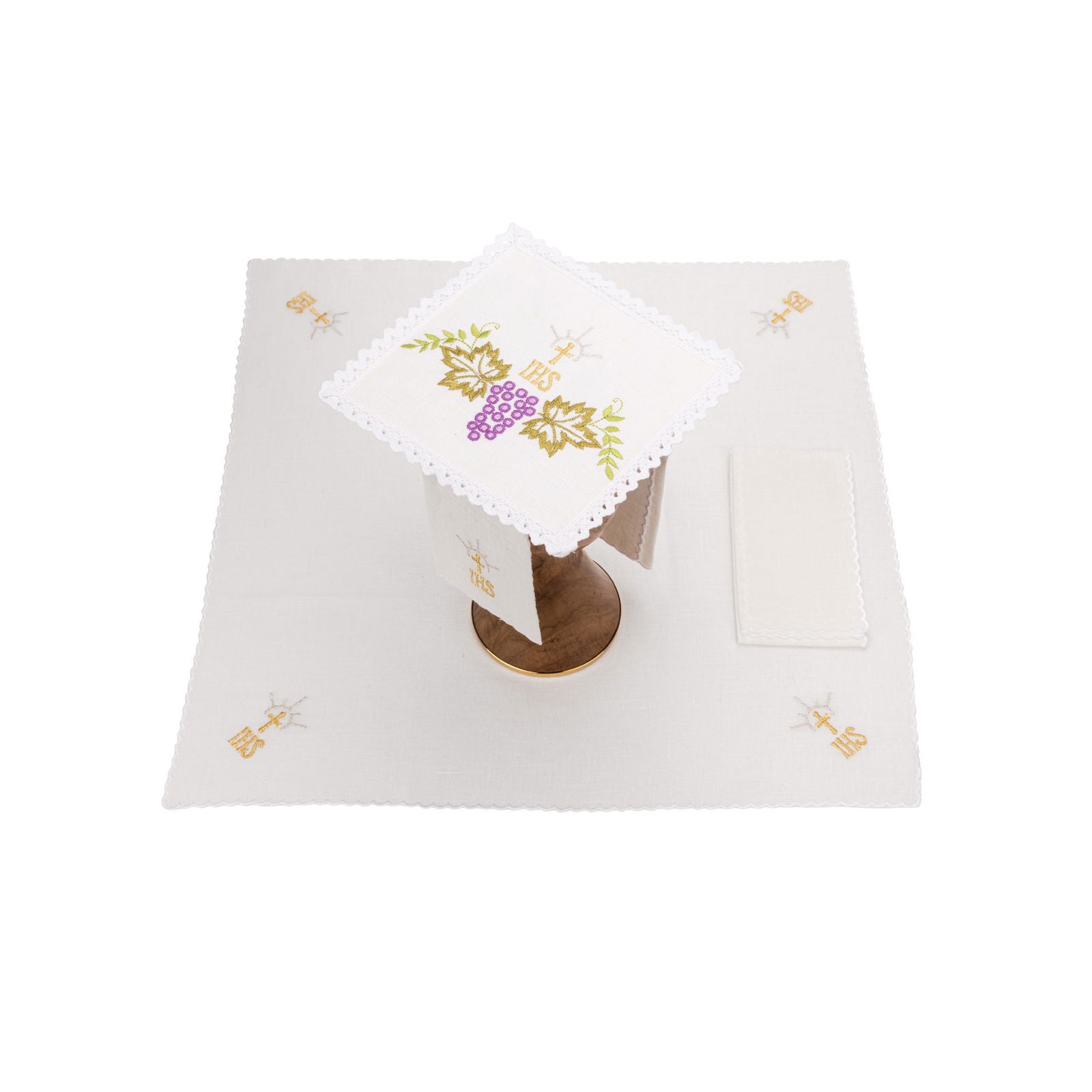 Chalice linens set with gold PX embroidery