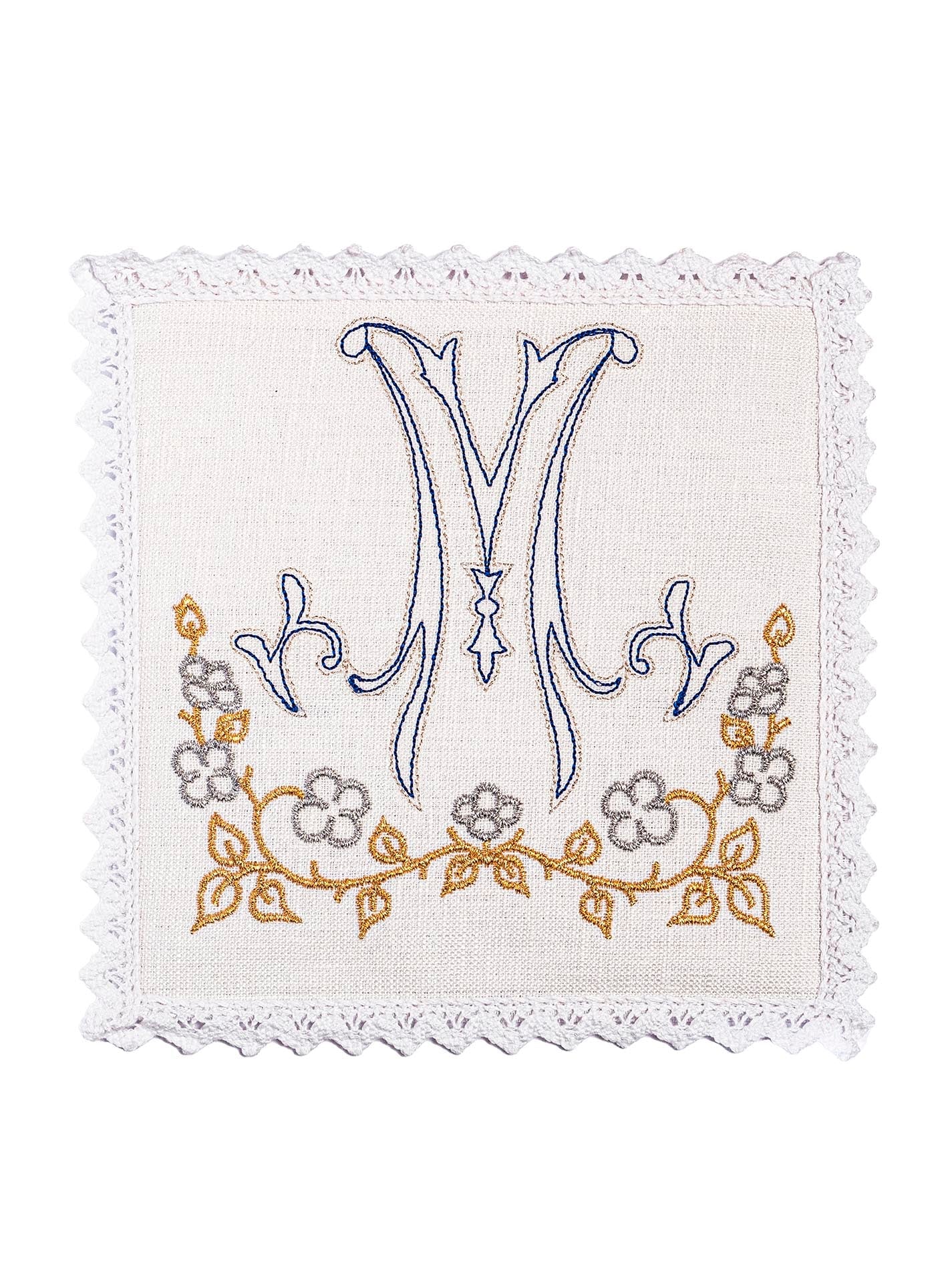 Linen Chalice Linens with Marian Embroidery