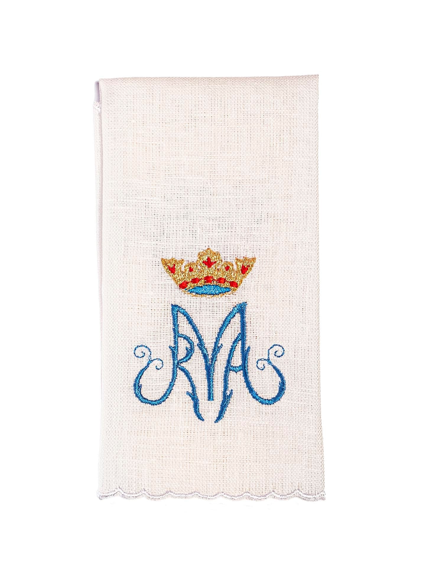 Embroidered Chalice Linens with Mary Symbol