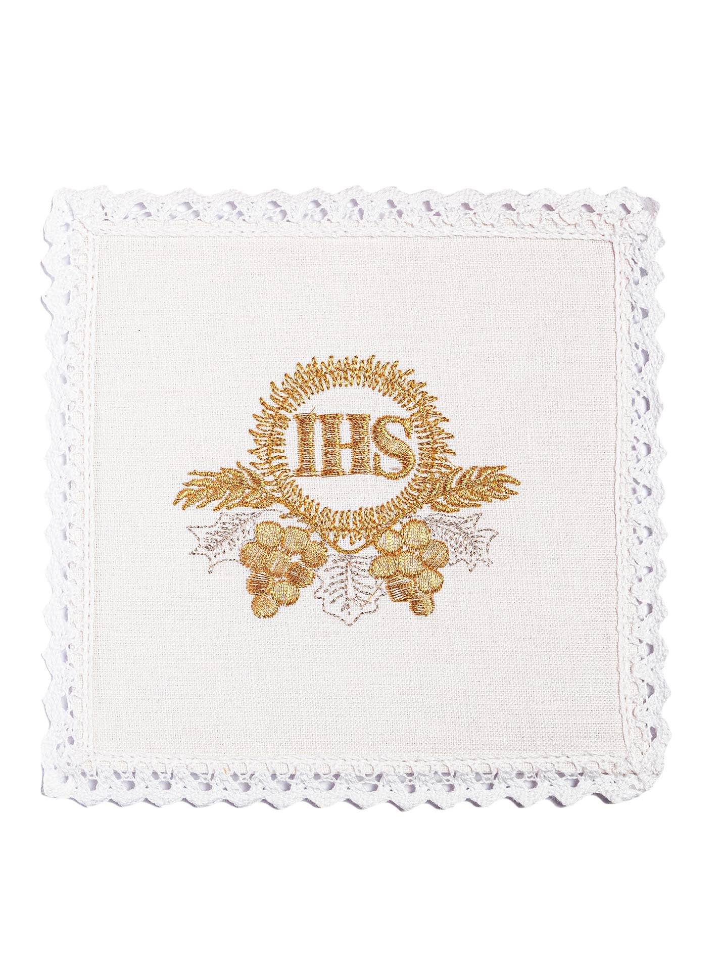 Linen chalice linen with gold IHS embroidery