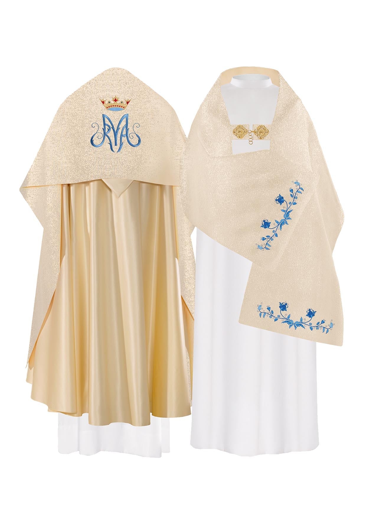 Marian Gold Liturgical Veil with embroidery KWL/023/10/37 50*270 ZŁOTY - HAFTINAUSA.COM