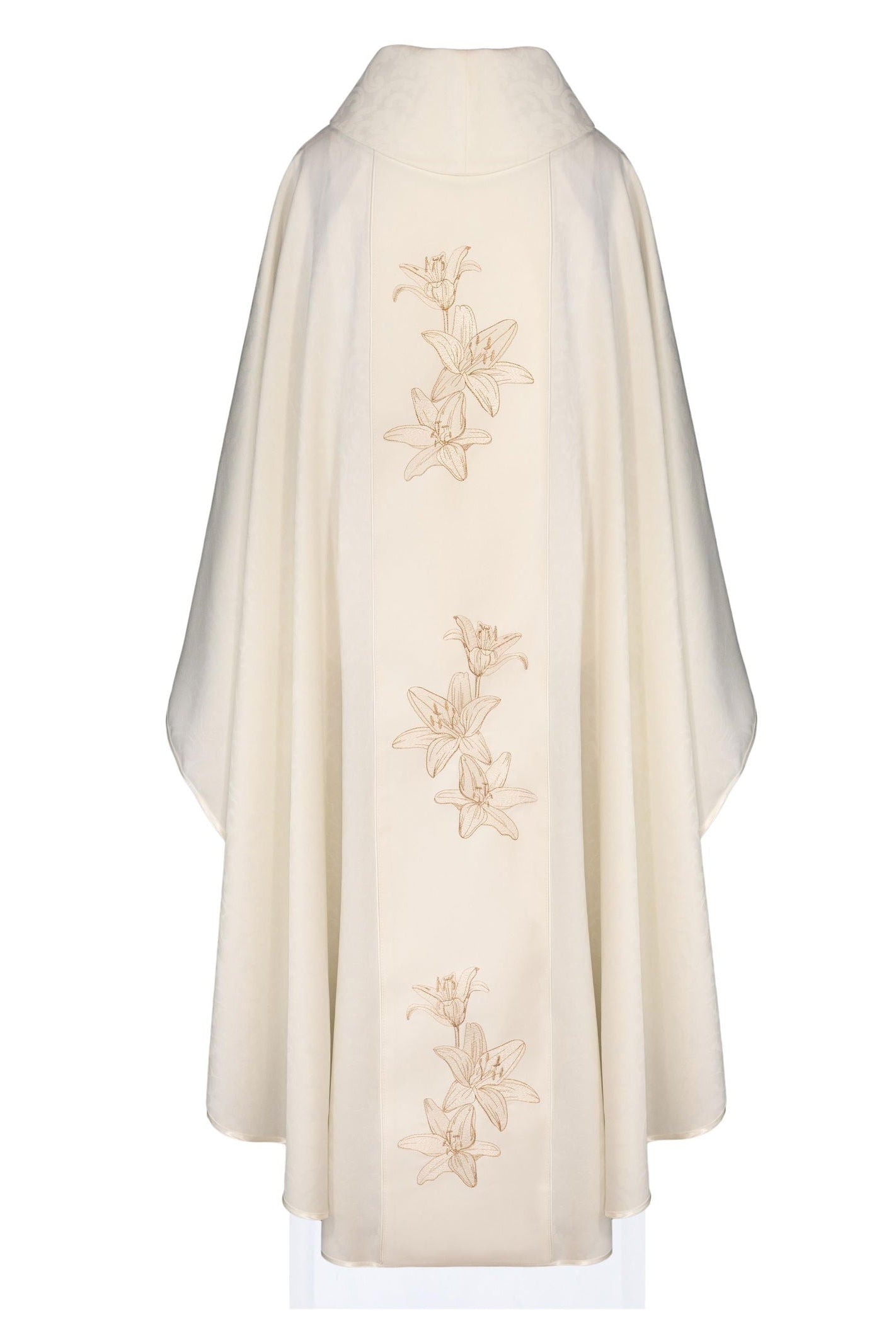 Marian liturgical chasuble with embroidered lilie