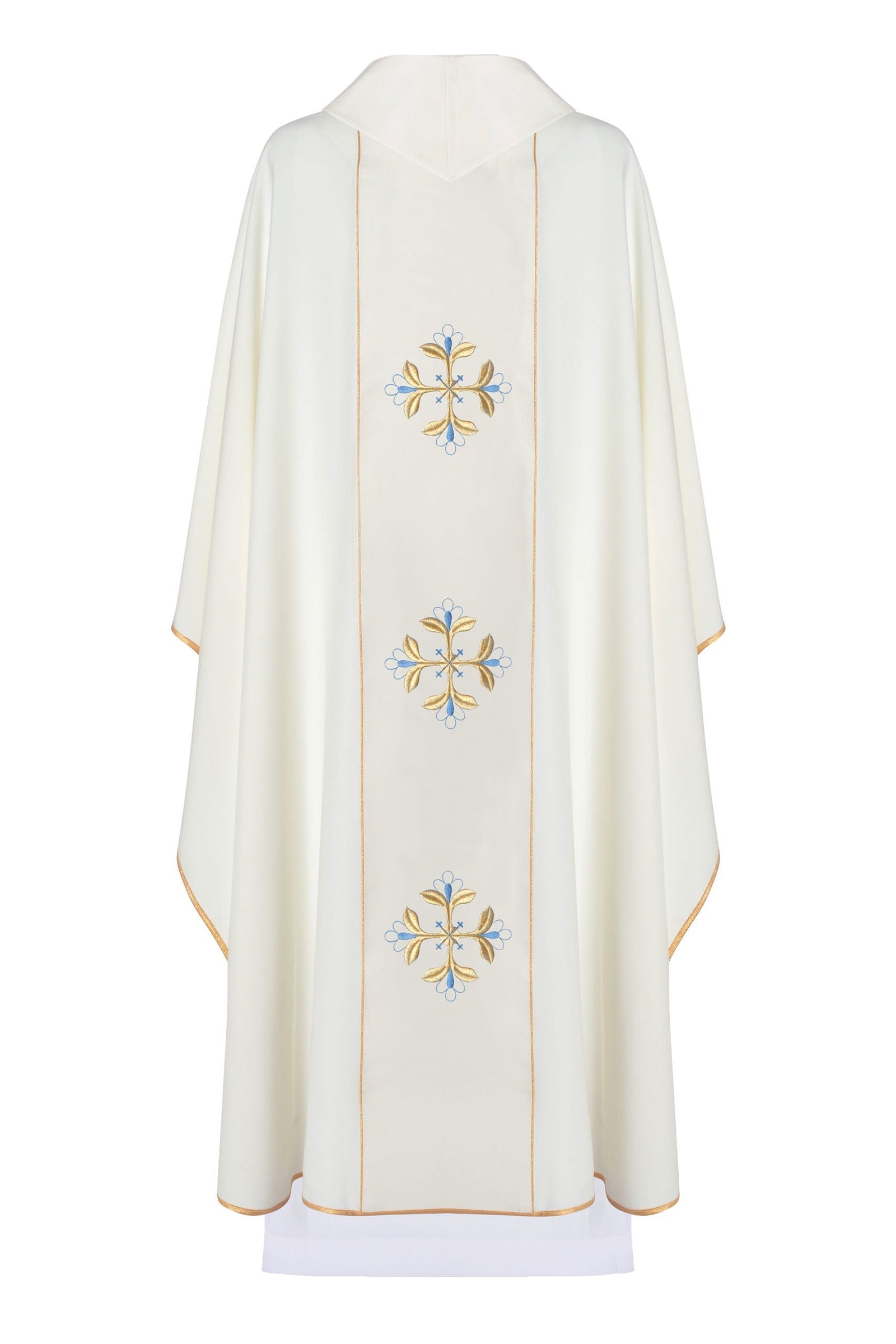 Ivory chasuble with gold Marian embroidery