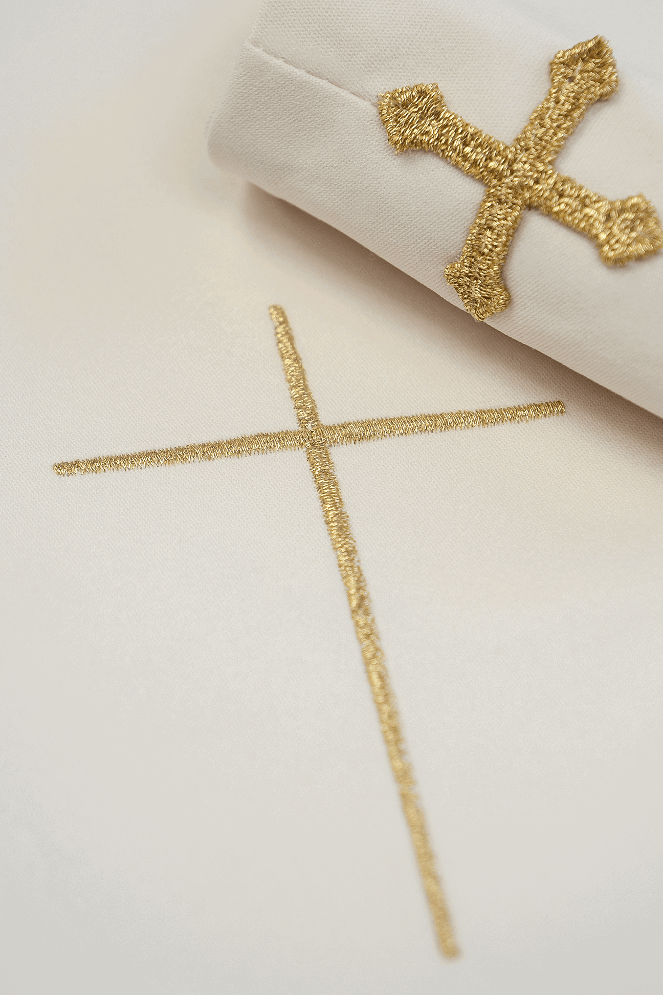 Ivory chasuble with gold Marian embroidery