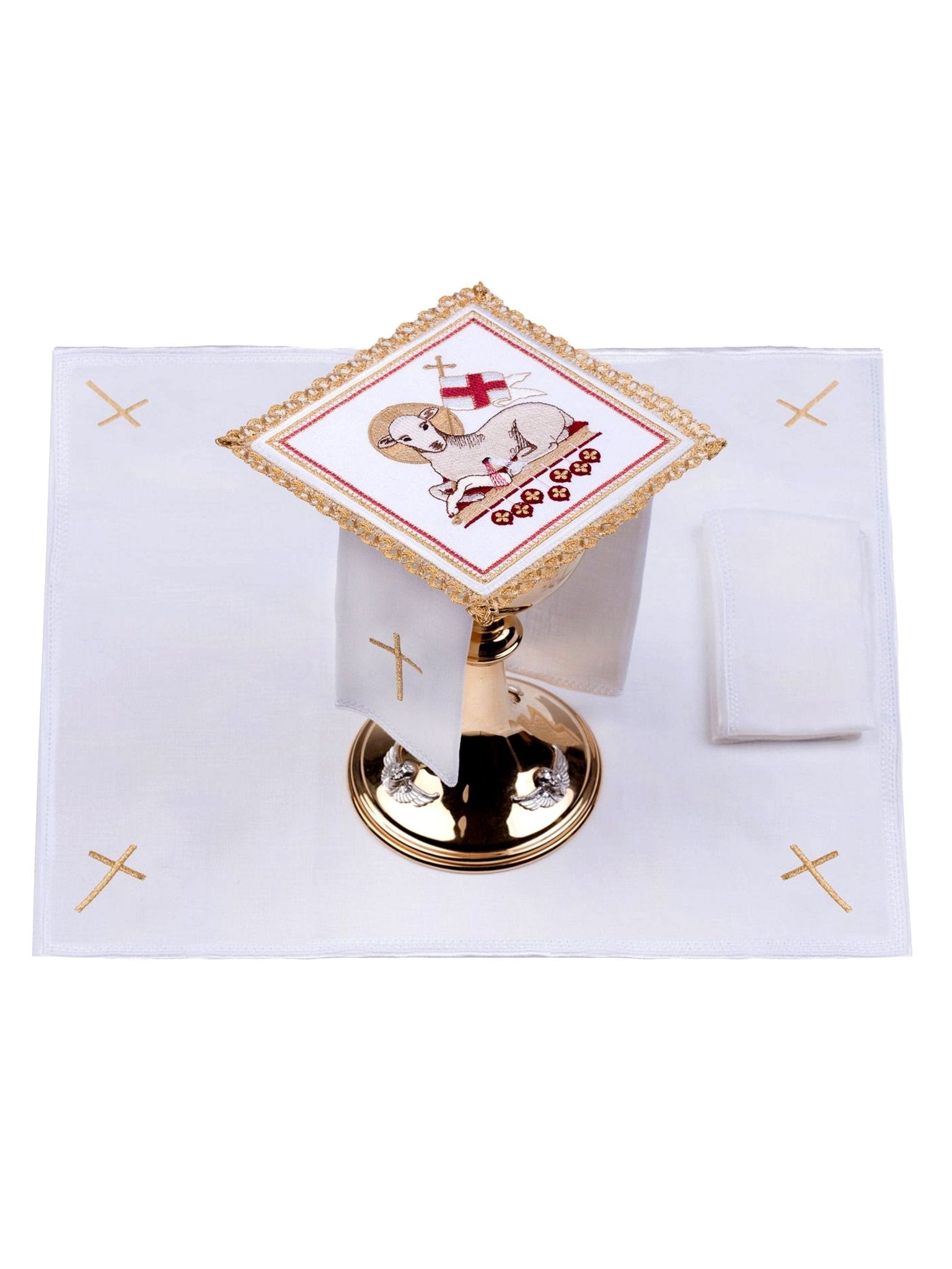 Mass linen set with lamb motif S - 5015 - HAFTINAUSA.COM