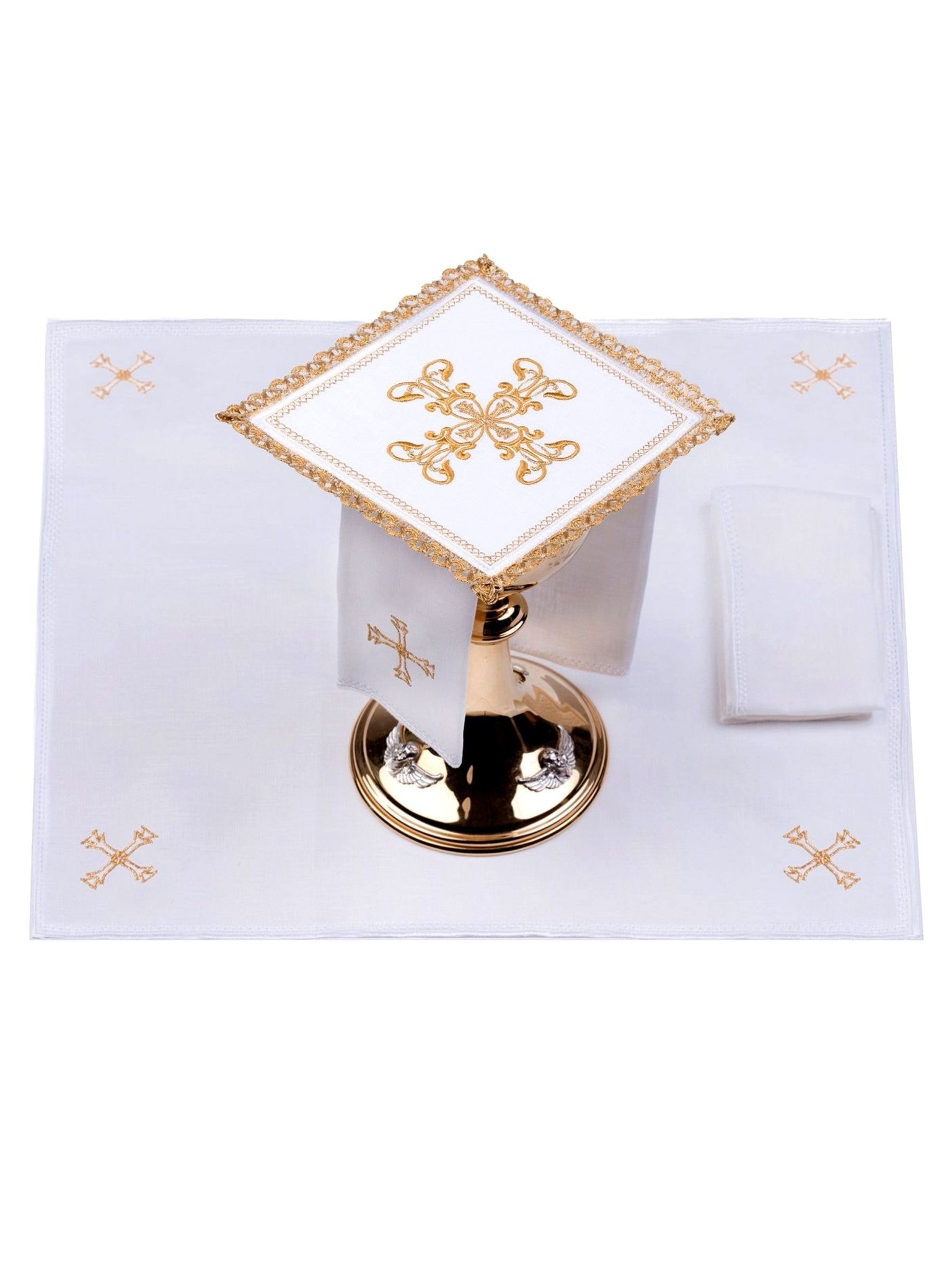 Mass linen set with the Cross motif S - 5003 - HAFTINAUSA.COM