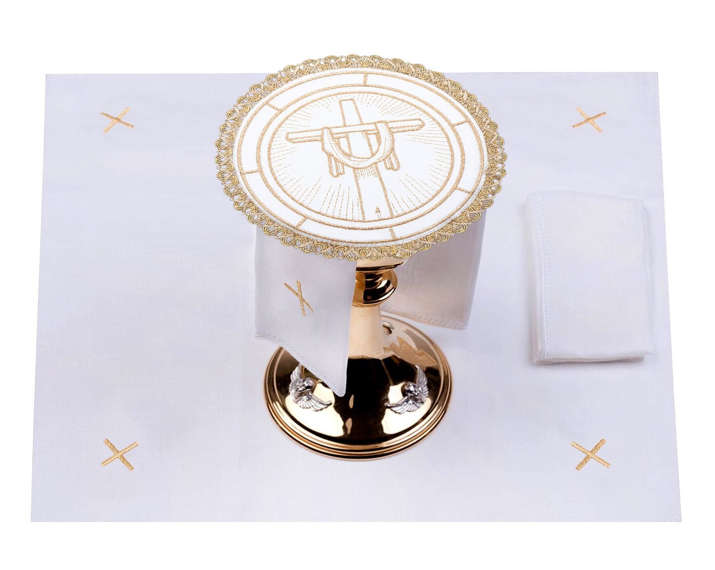 Mass linen set with the motif of the cross of Lord Jesus on a round toe S - 5030 - HAFTINAUSA.COM