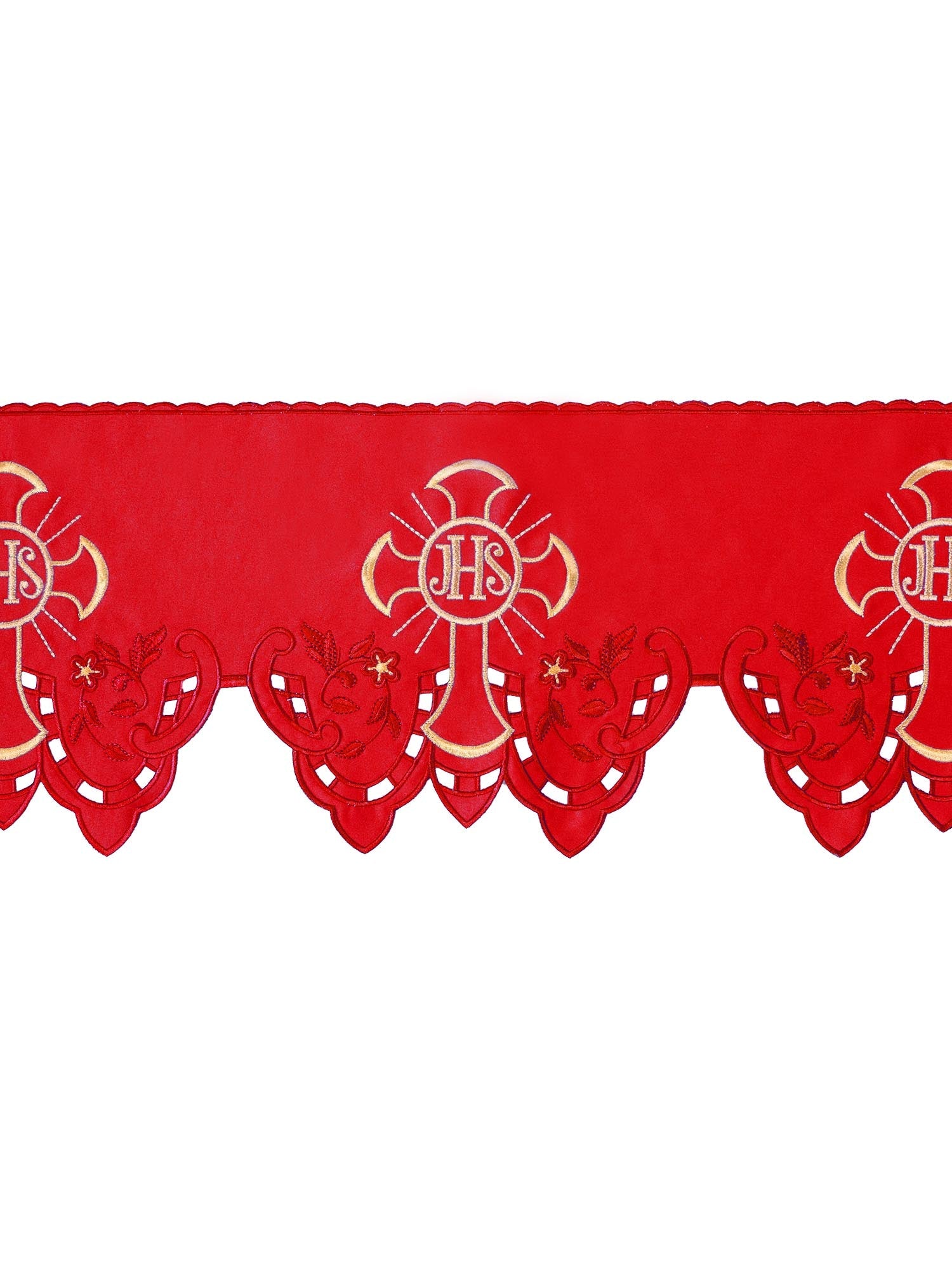 Metric with front embroidery IHS Cross Red