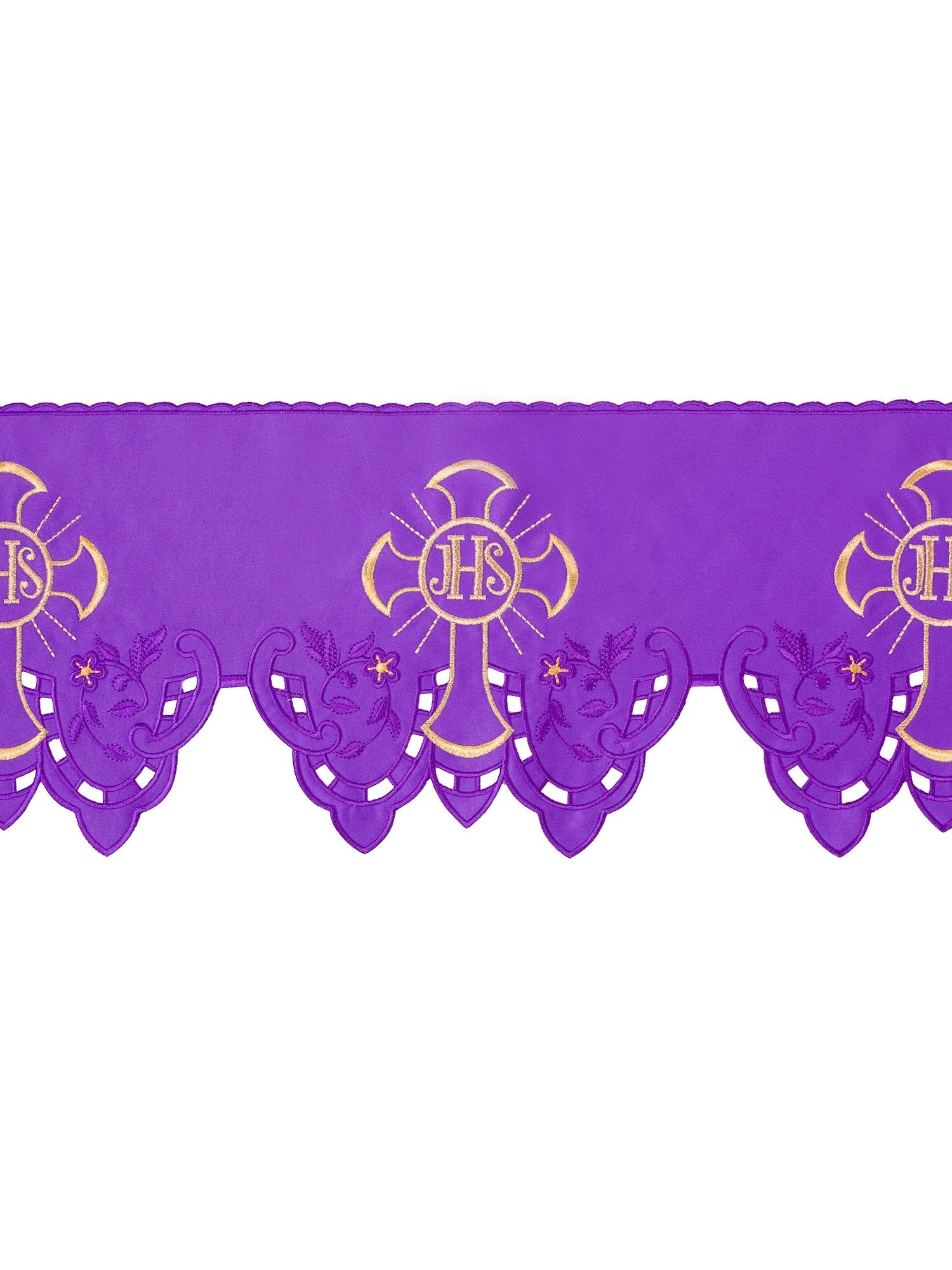 Metric with front embroidery IHS Cross Purple