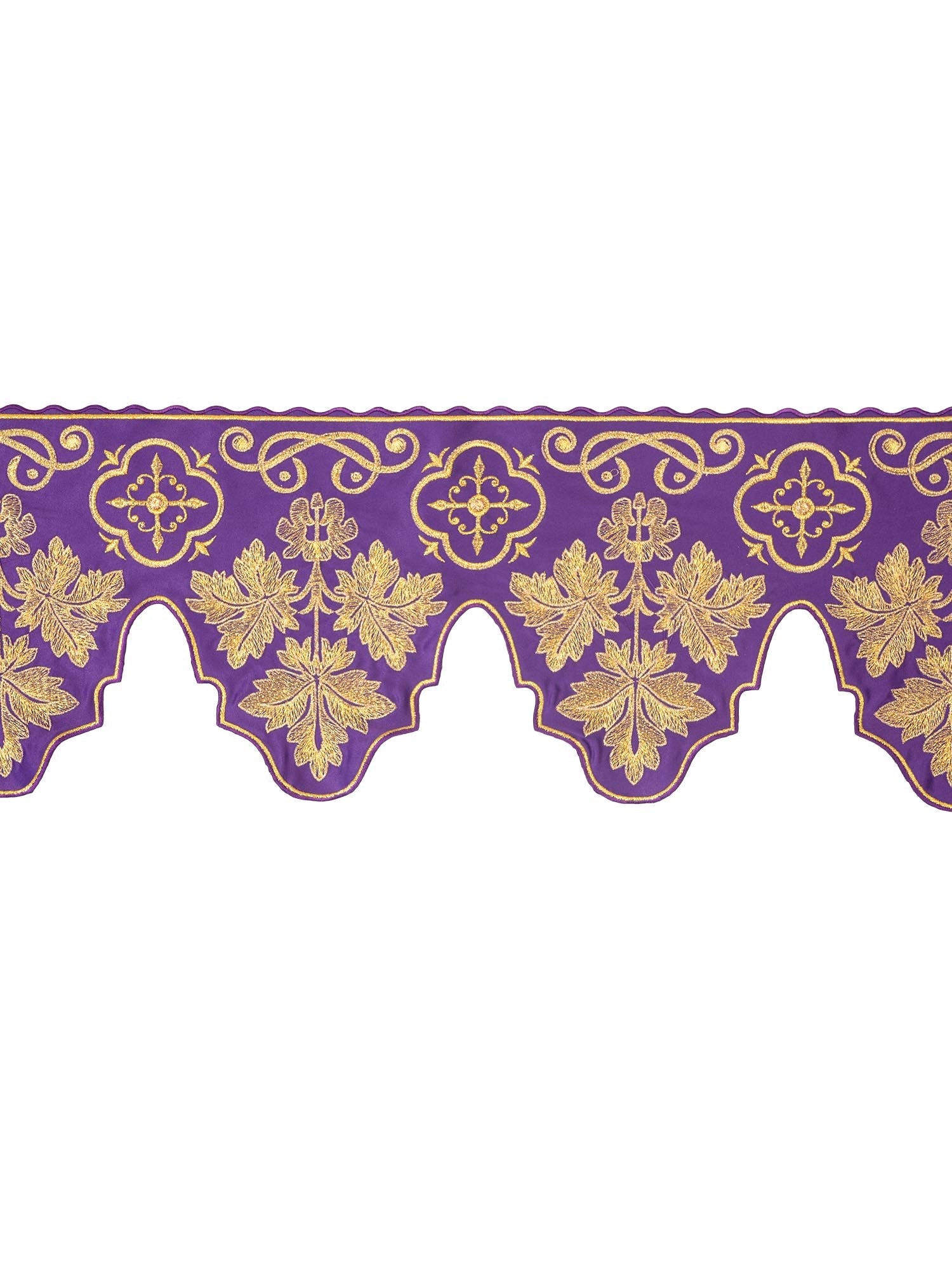 Violet altar superfrontal with embroidered Cross