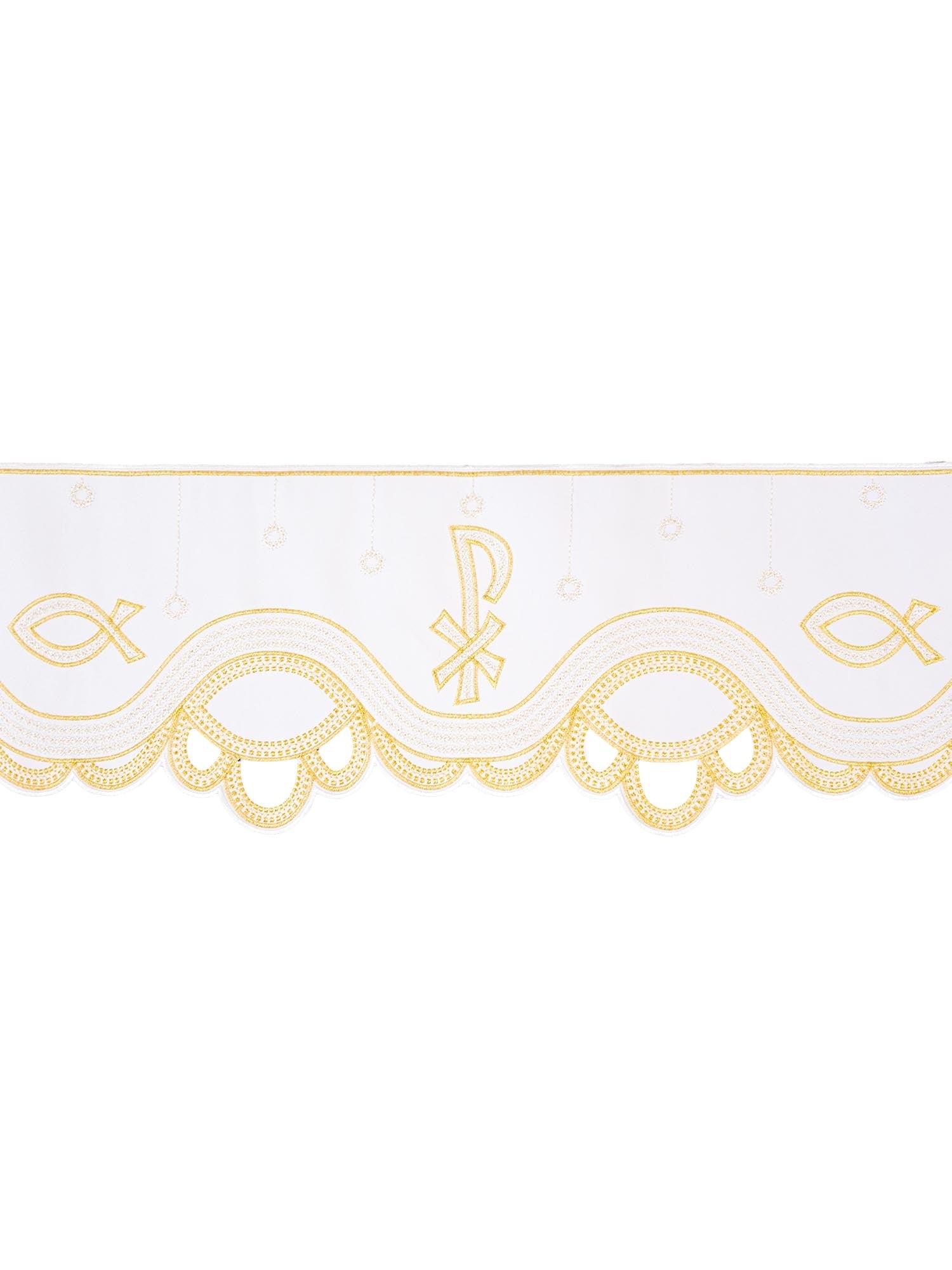 Trimmings with front embroidery PAX White