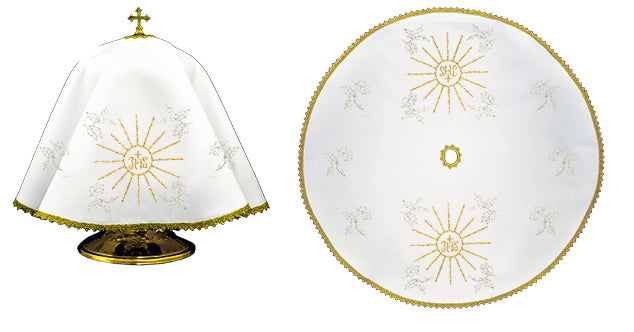 Round veil for the pyx with iHS embroidery - HAFTINAUSA.COM