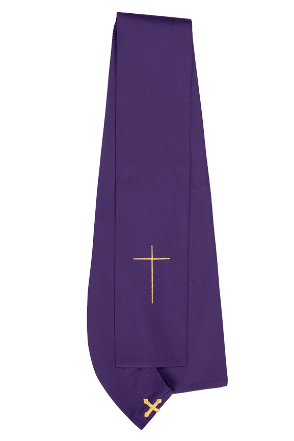 Purple chasuble with embroidered collar