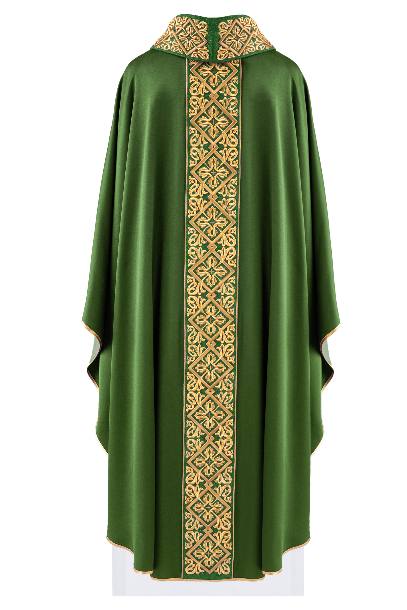 Green chasuble with embroidered collar