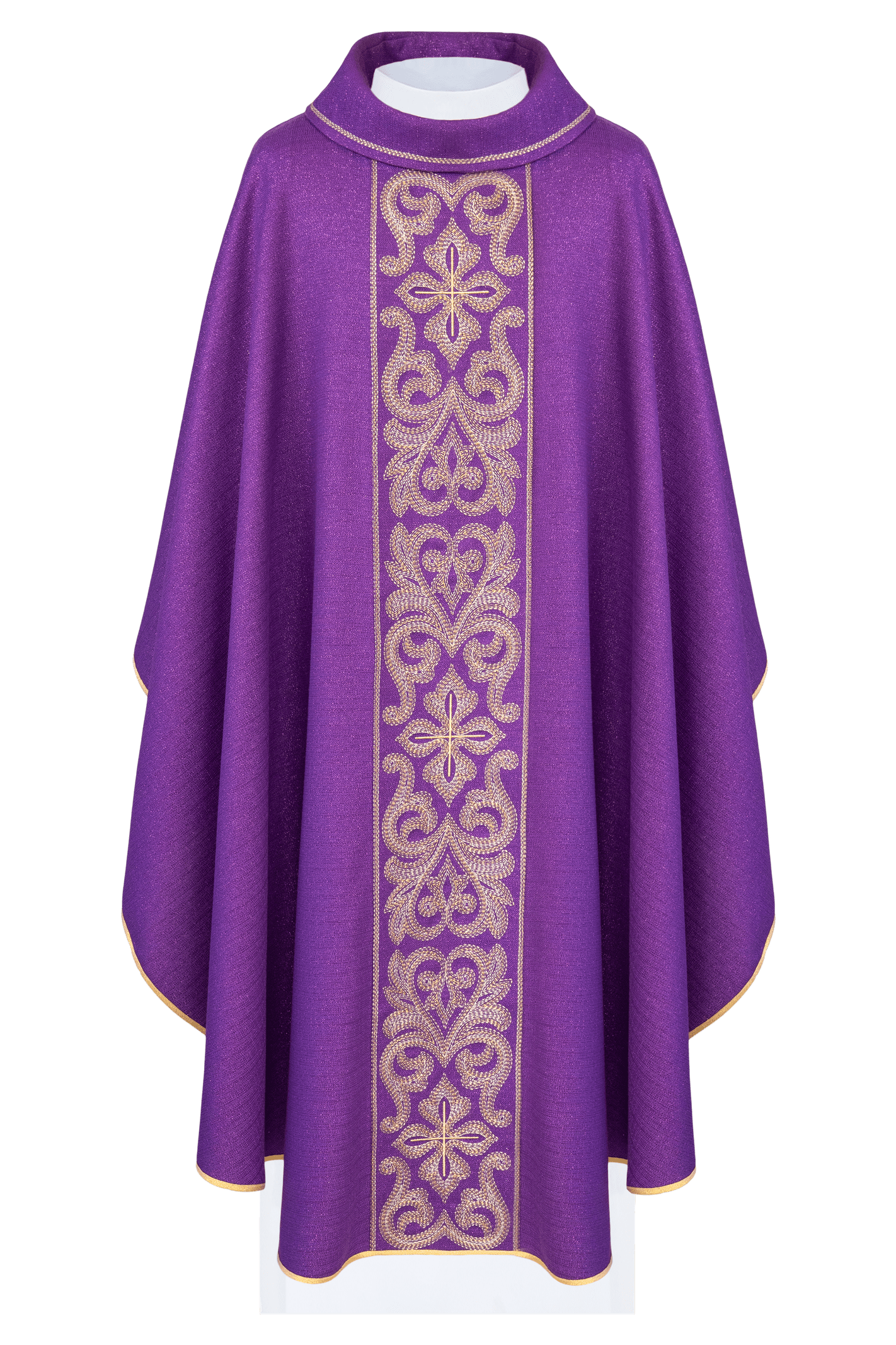 Purple chasuble with light embroidery