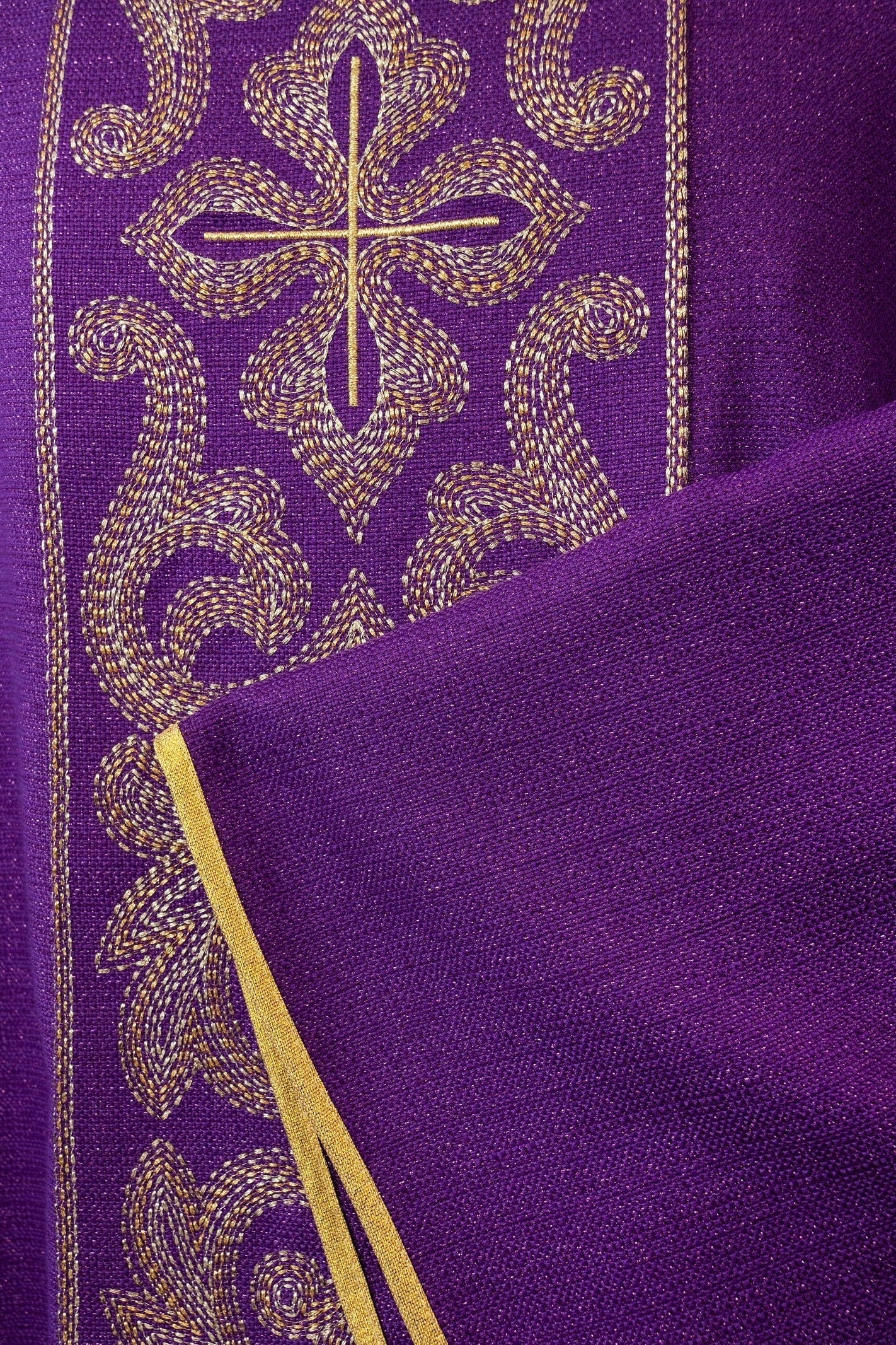 Purple chasuble with light embroidery