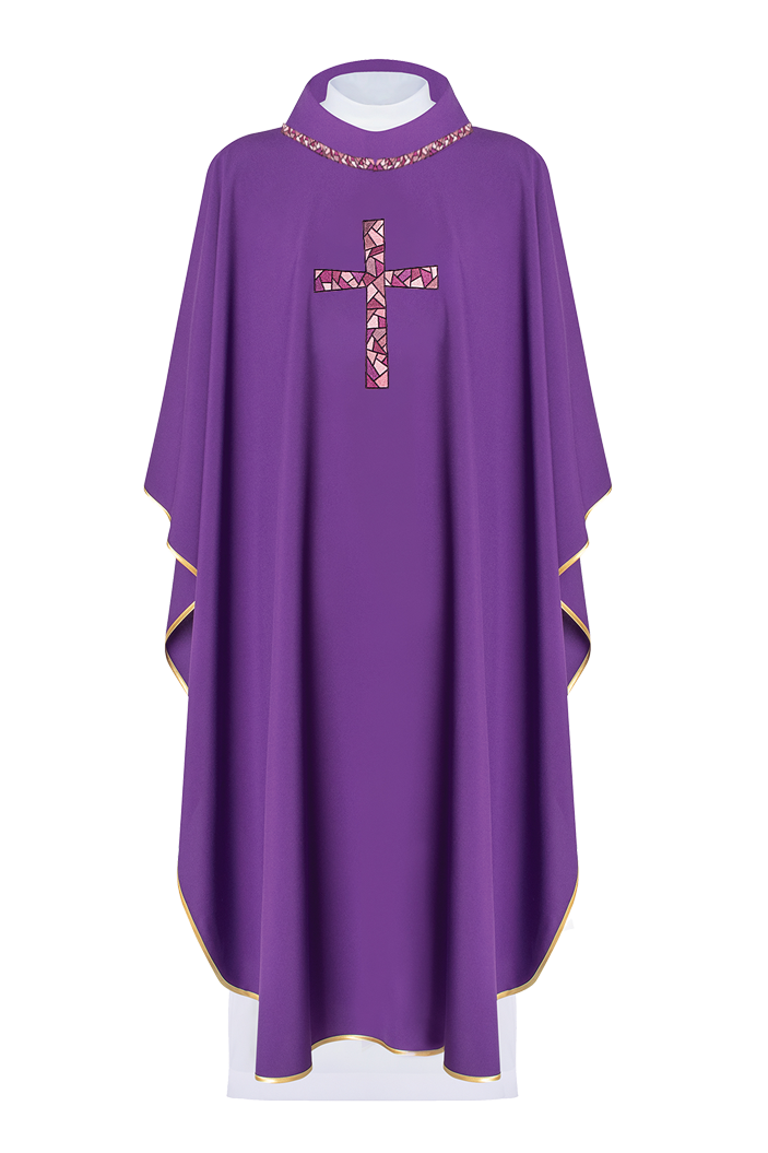 Purple Chasuble with purple Mosaic Cross