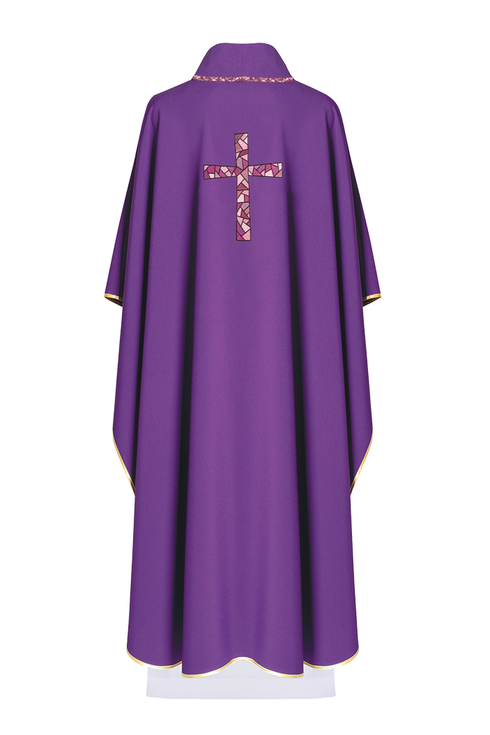 Purple Chasuble with purple Mosaic Cross