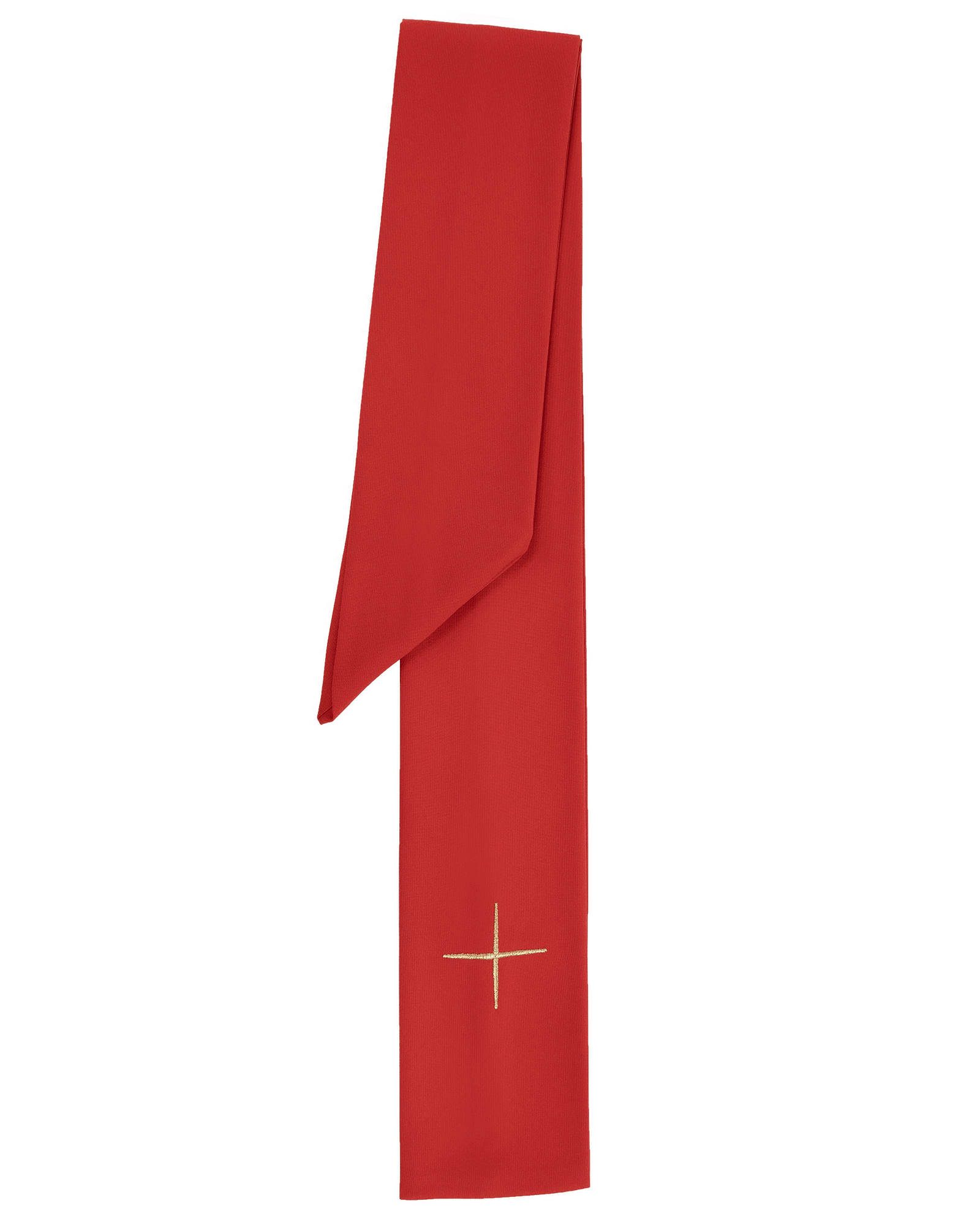 Red chasuble with gold cross