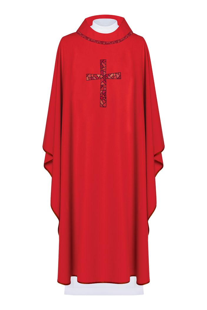 Chasuble embroidered with ecru Cross - HAFTINAUSA.COM