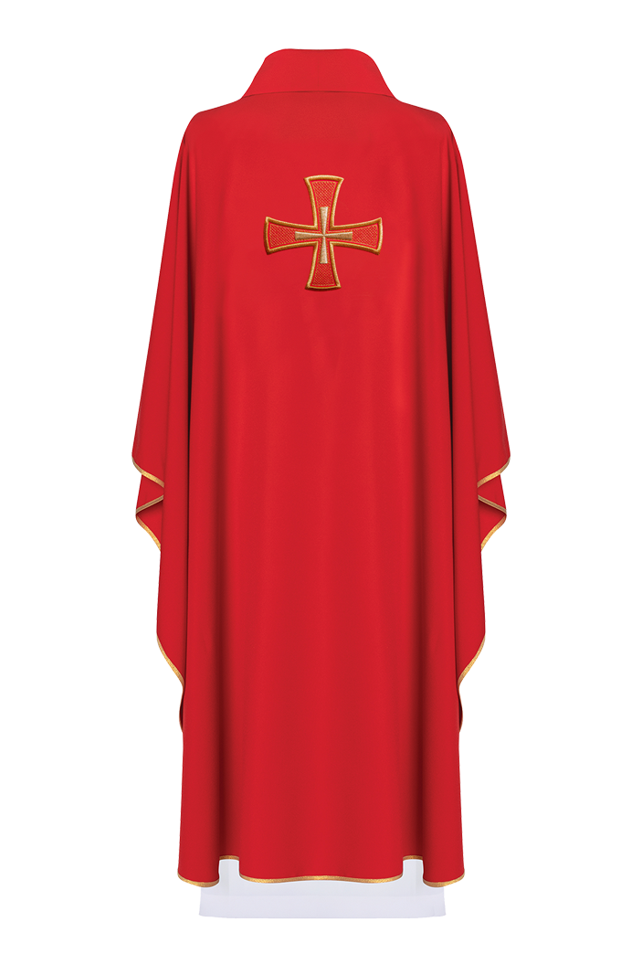 Red chasuble with mosaic red cross