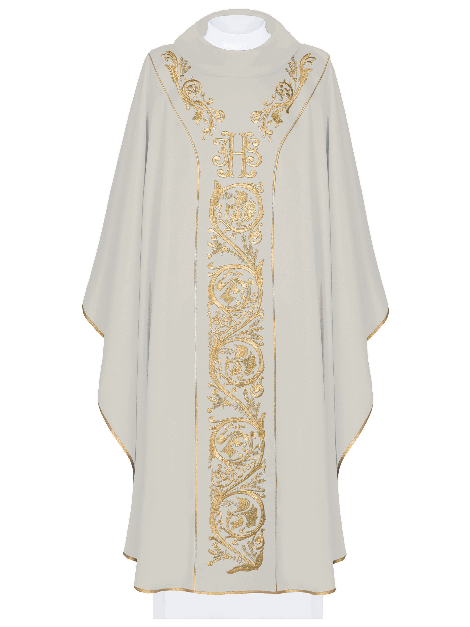 Ecru chasuble with gold embroidery