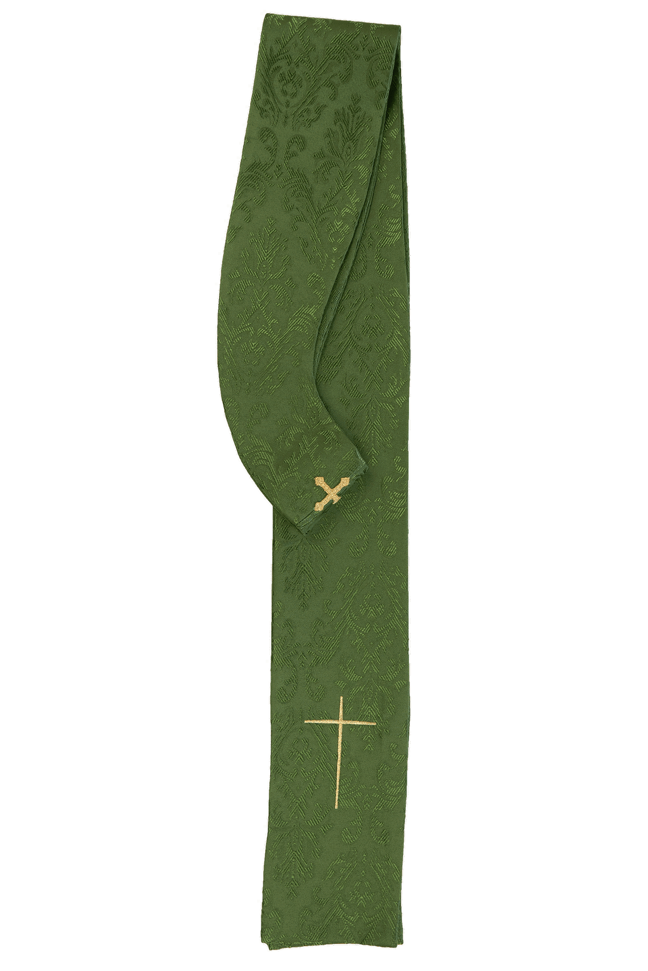 Green chasuble made of jaquard texture