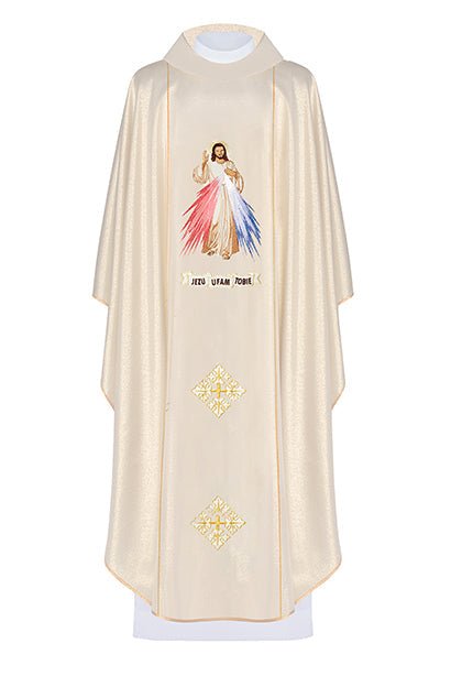 Gold Chasuble with image of Divine Mercy